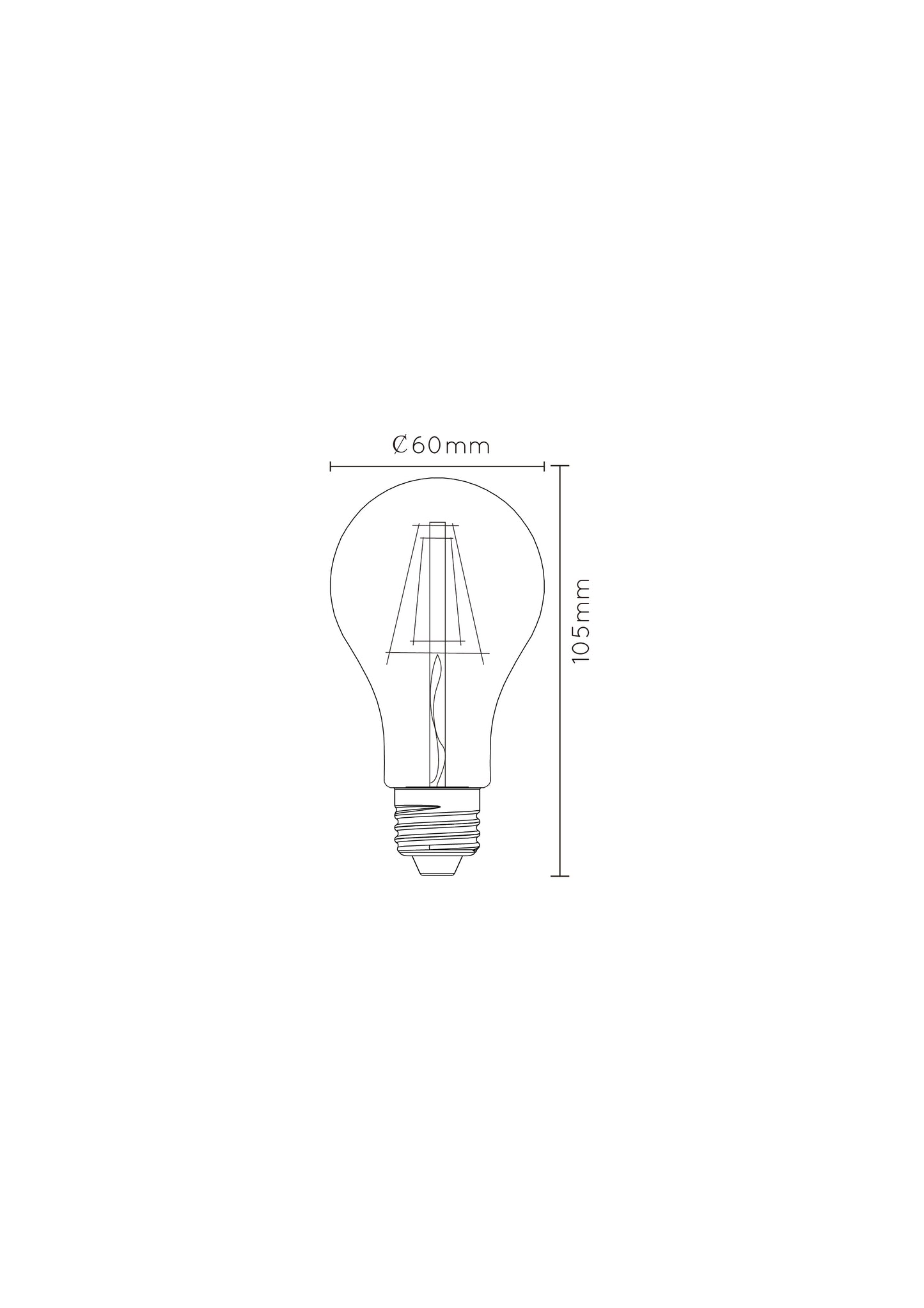 Lucide A60 - Filament bulb - Ø 6 cm - LED Dim. - E27 - 1x5W 2700K - Transparant