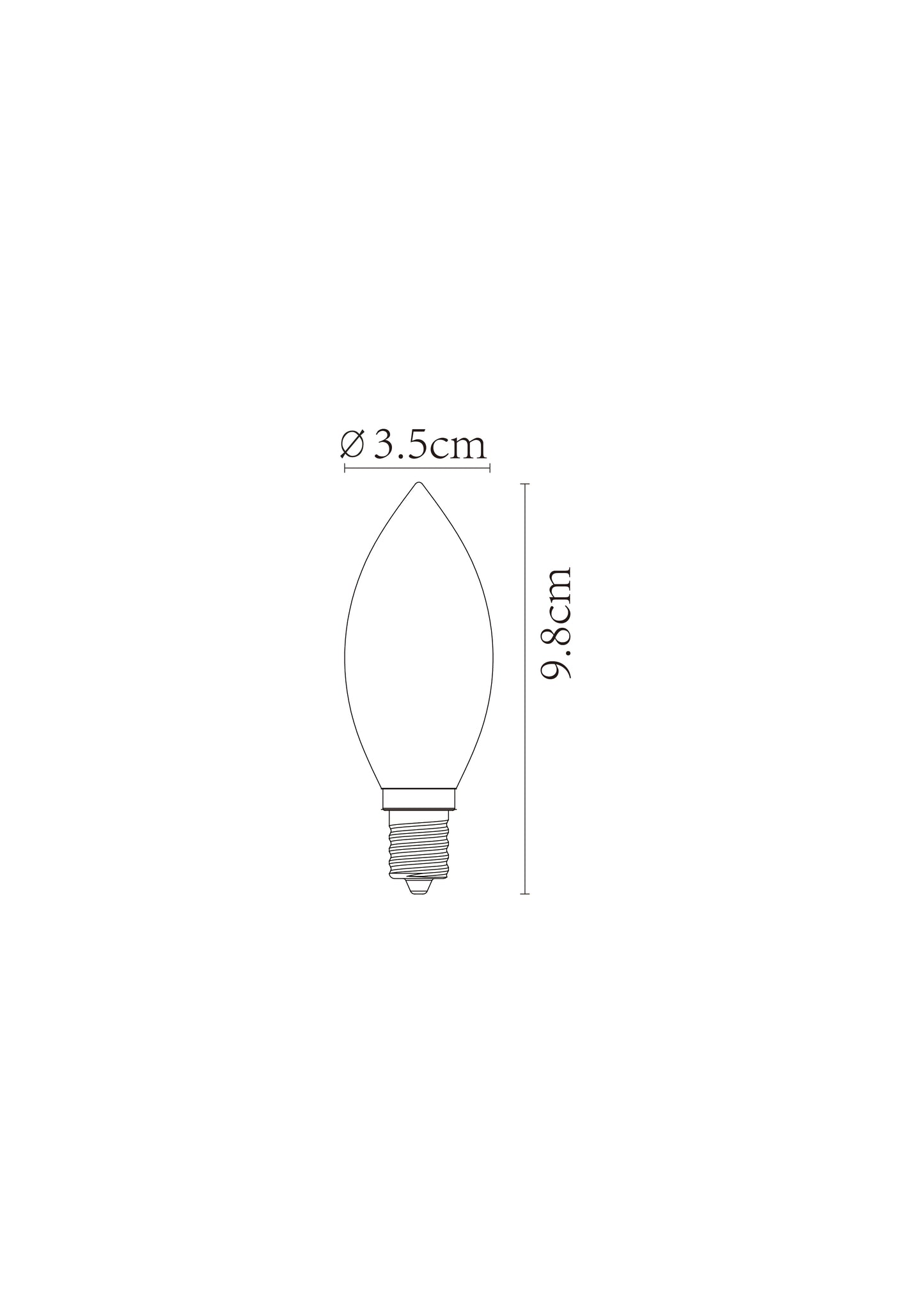 Lucide C35 - Filament bulb - Ø 3,5 cm - LED Dim. - E14 - 1x4W 2700K - Transparant