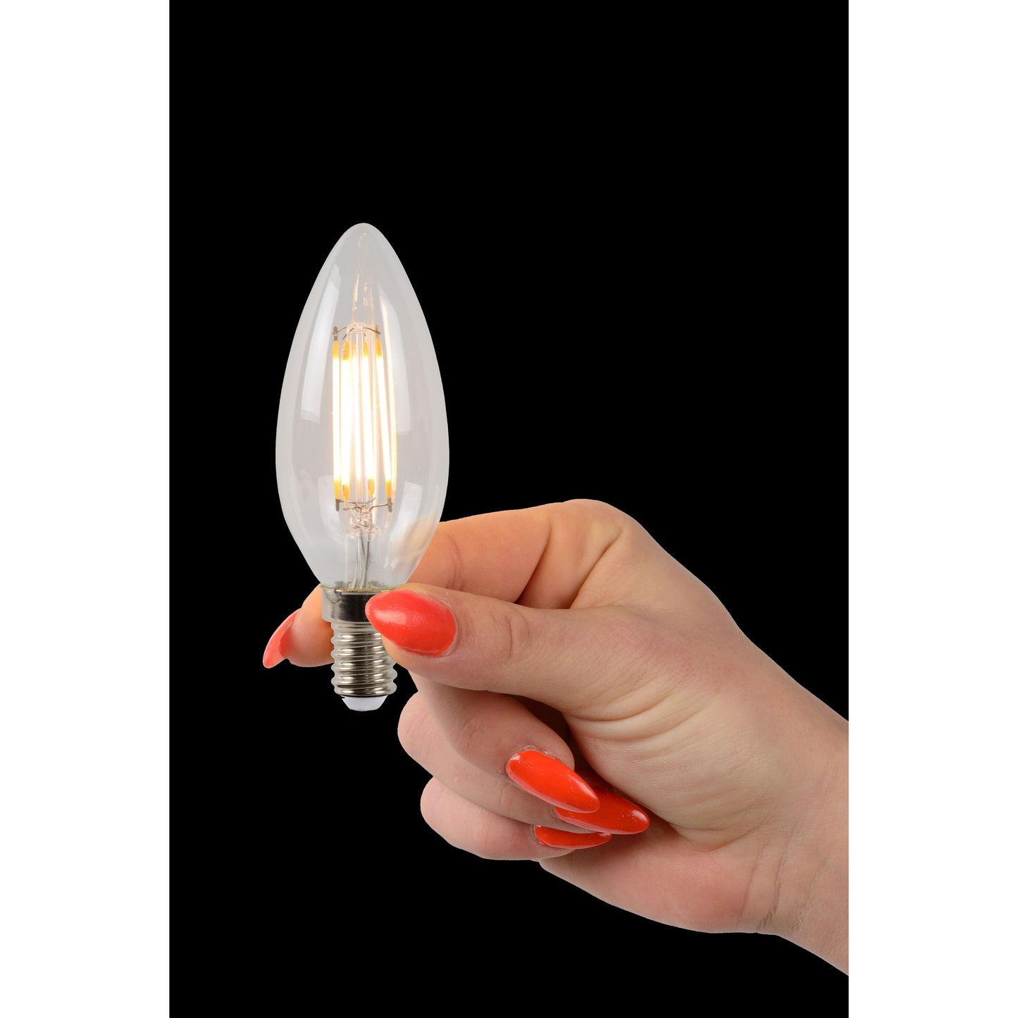 Lucide C35 - Filament bulb - Ø 3,5 cm - LED Dim. - E14 - 4x4W 2700K - Transparant - Set of 4