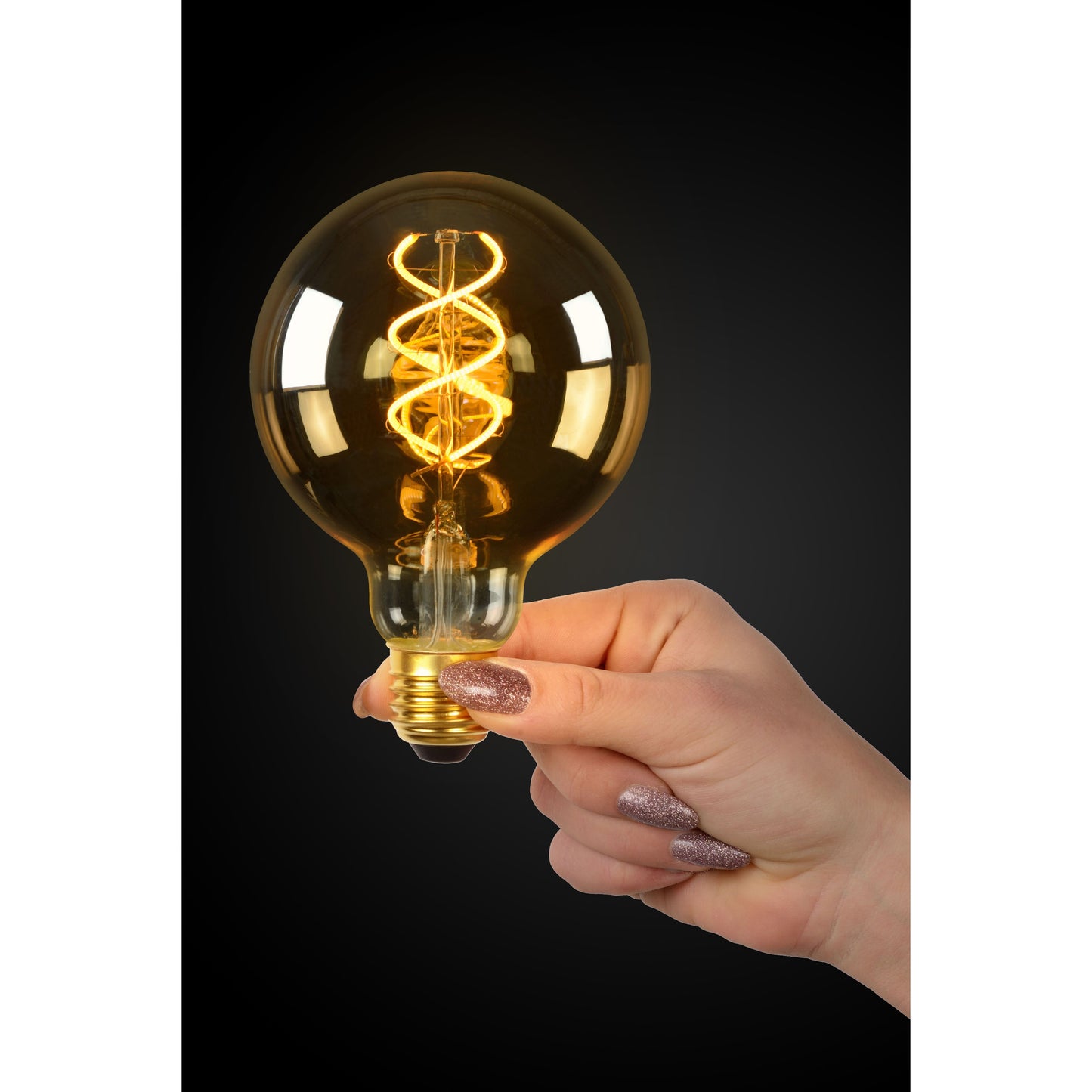 Lucide G95 TWILIGHT SENSOR - Filament bulb - Ø 9,5 cm - LED - E27 - 1x4W 2200K - Day/Night Sensor - Amber