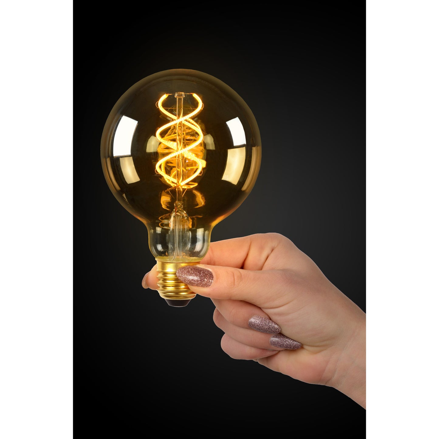 Lucide G95 - Filament bulb - Ø 9,5 cm - LED Dim. - E27 - 1x4,9W 2200K - Amber