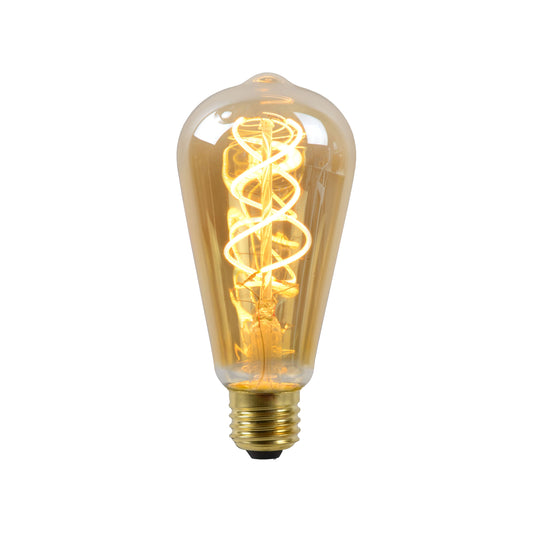 Lucide ST64 - Filament bulb - Ø 6,4 cm - LED Dim. - E27 - 1x4,9W 2200K - Amber