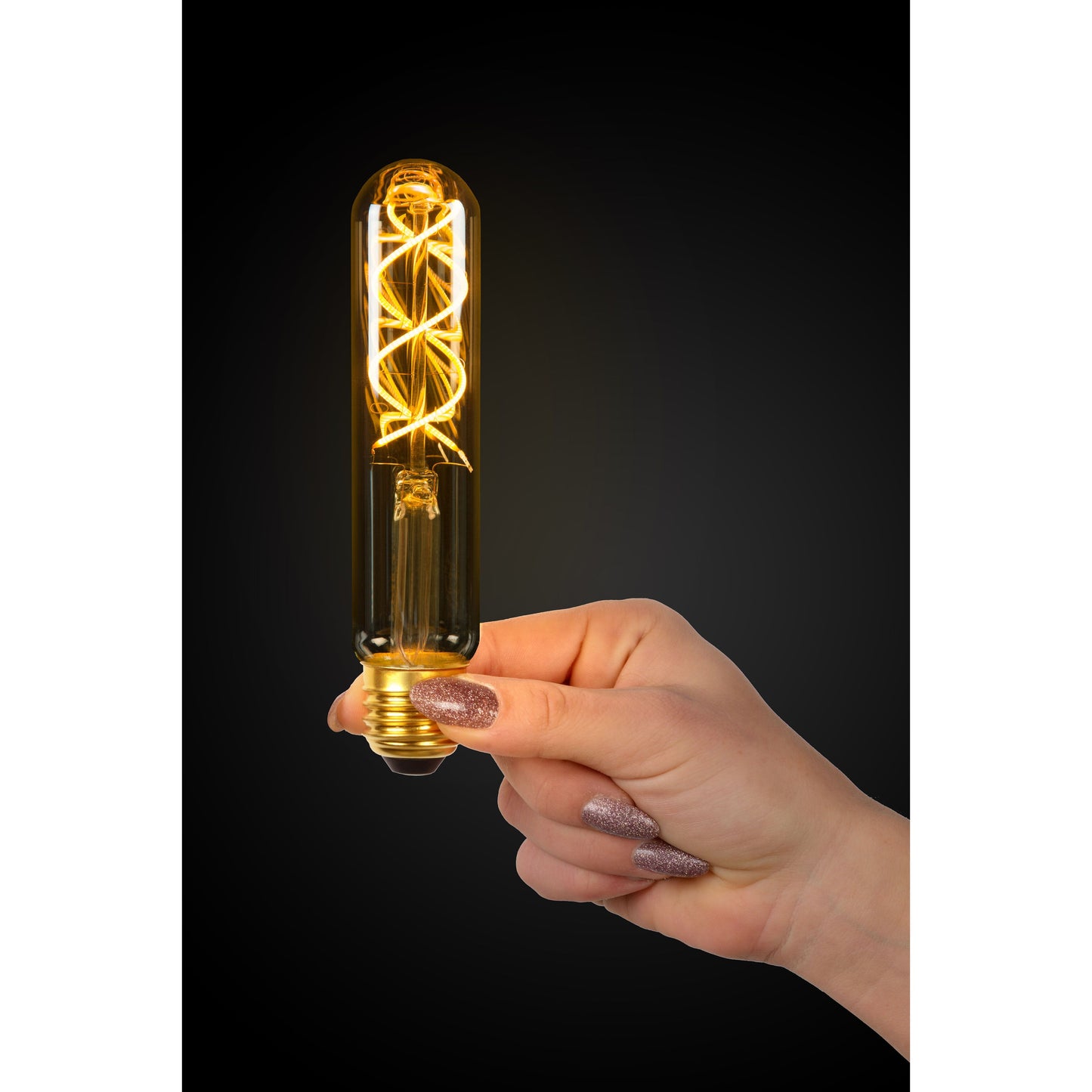 Lucide T32 - Filament bulb - Ø 3 cm - LED Dim. - E27 - 1x4,9W 2200K - Amber