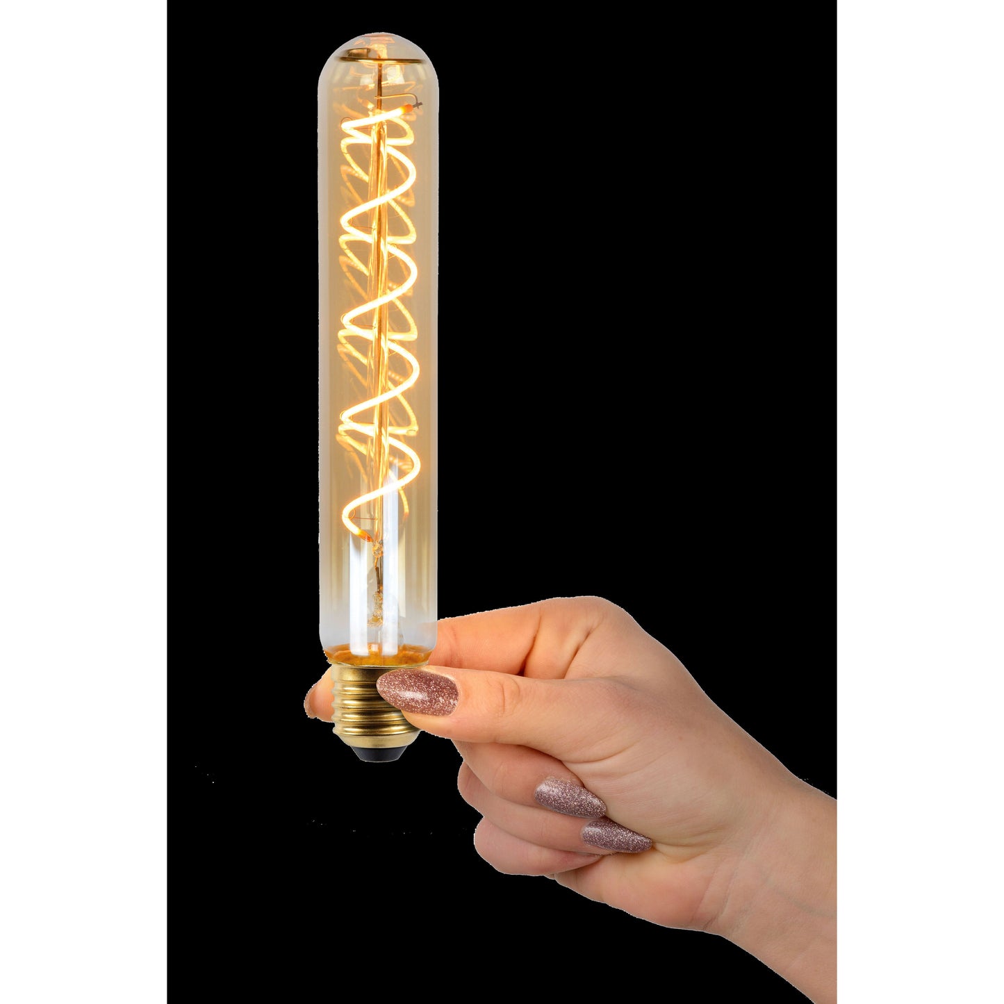 Lucide T32 - Filament bulb - Ø 3,2 cm - LED Dim - E27 - 1x4,9W 2200K - Amber