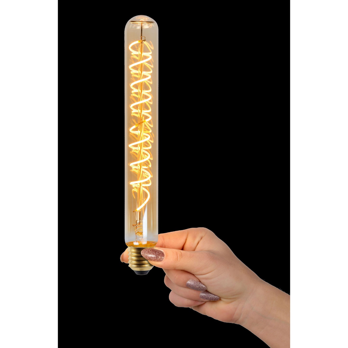 Lucide T32 - Filament bulb - Ø 3,2 cm - LED Dim. - E27 - 1x 4,9W 2200K - Amber