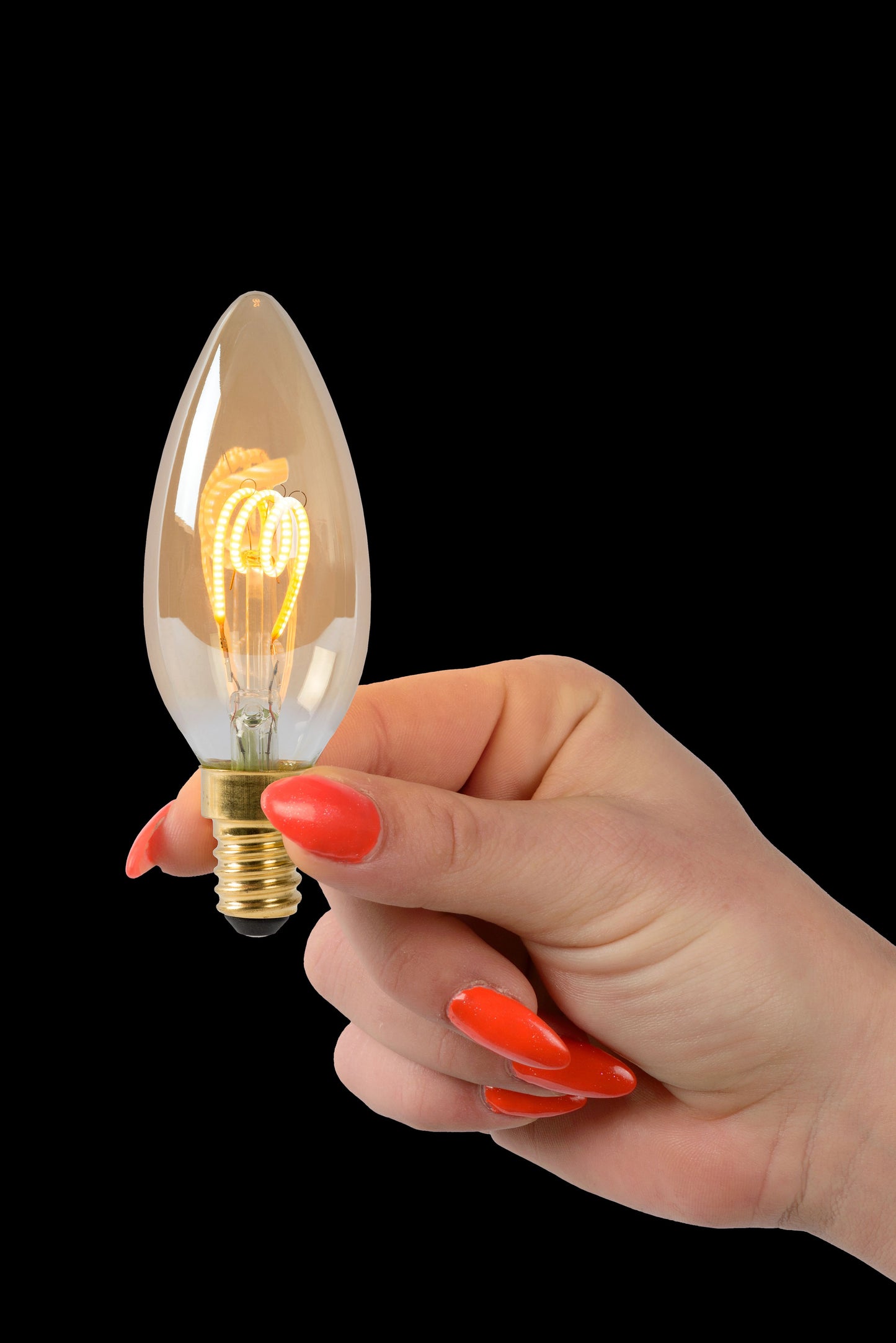 Lucide C35 - Filament bulb - Ø 3,5 cm - LED Dim. - E14 - 1x3W 2200K - Amber