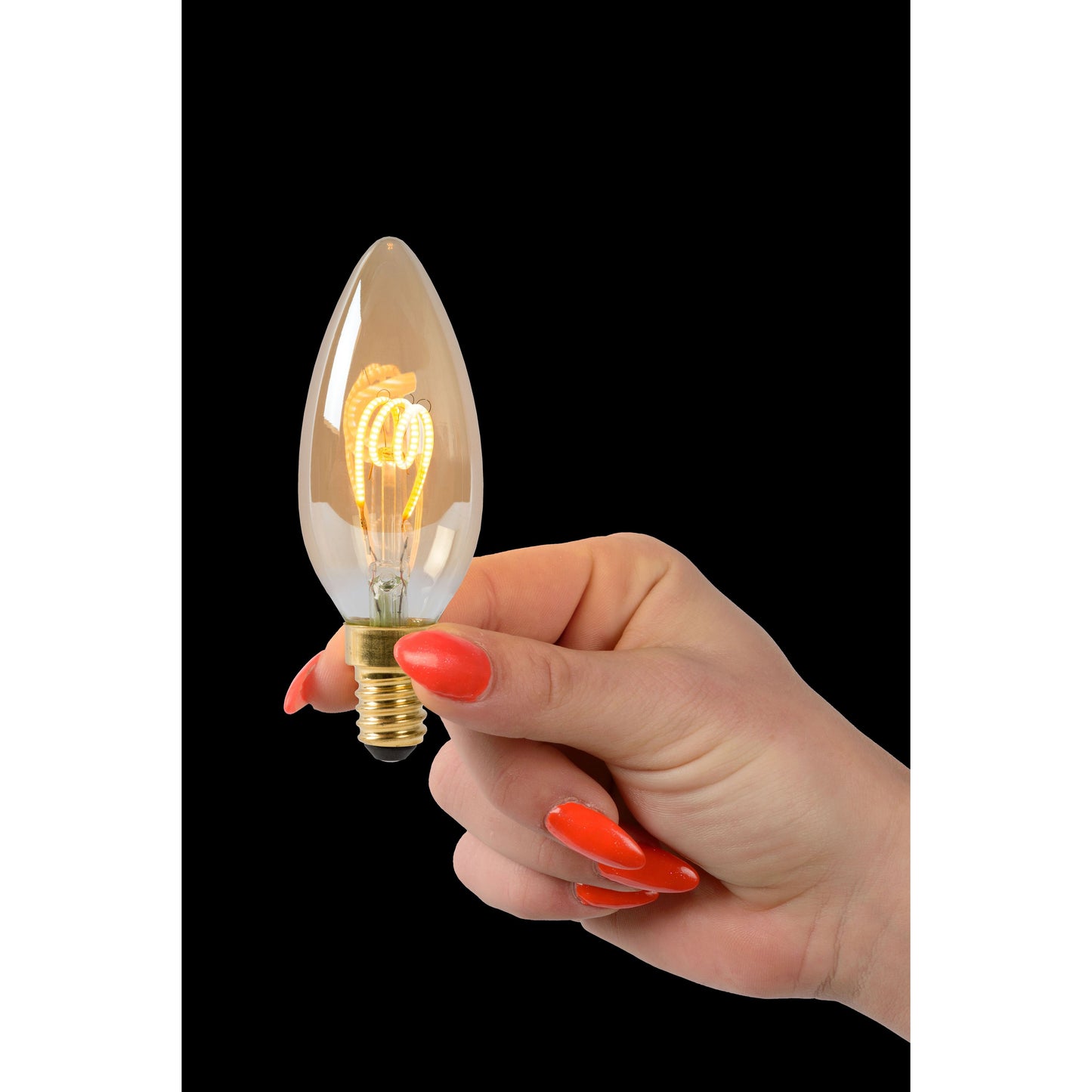 Lucide C35 - Filament bulb - Ø 3,5 cm - LED Dim. - E14 - 1x3W 2200K - Amber