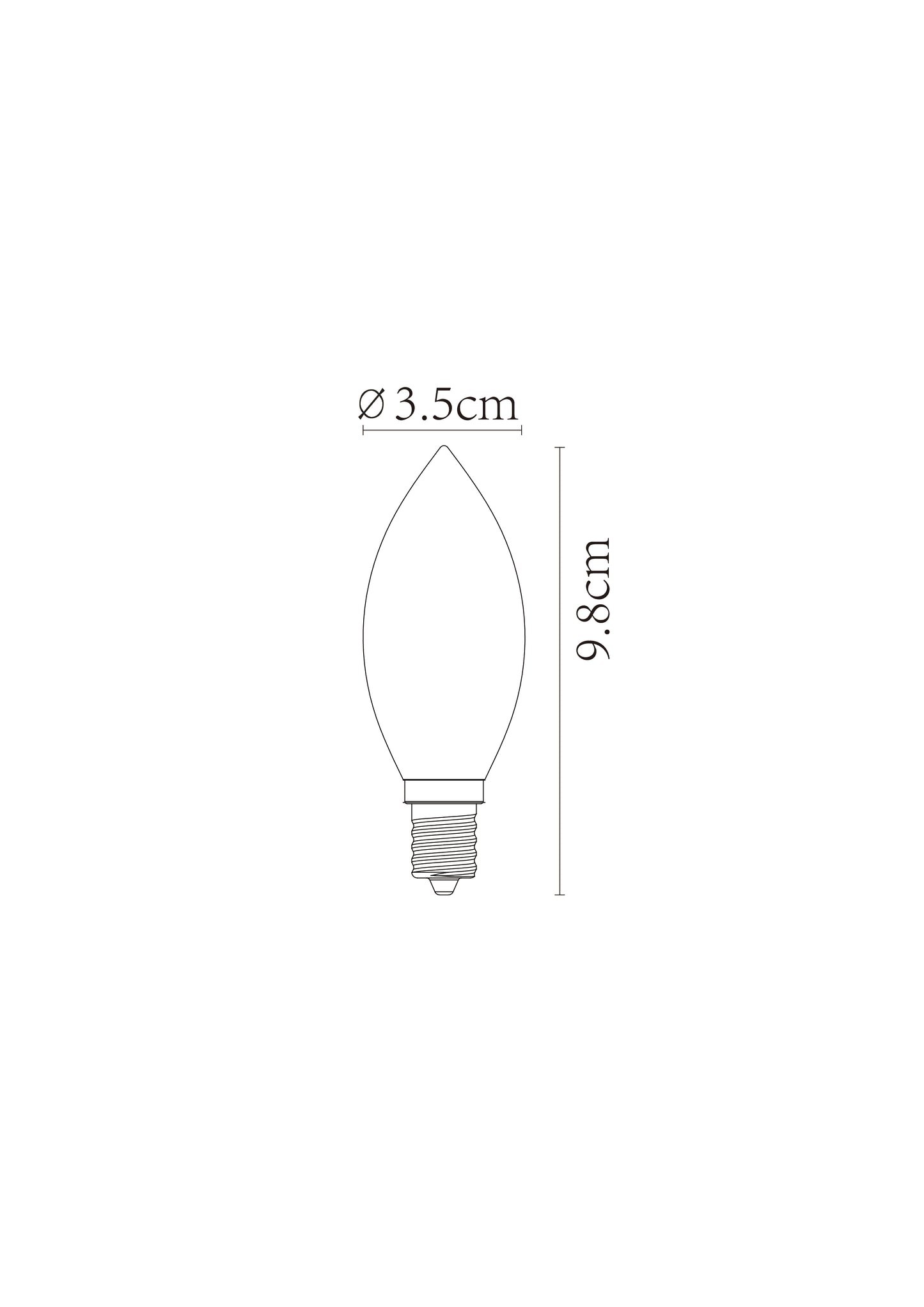 Lucide C35 - Filament bulb - Ø 3,5 cm - LED Dim. - E14 - 1x3W 2200K - Amber