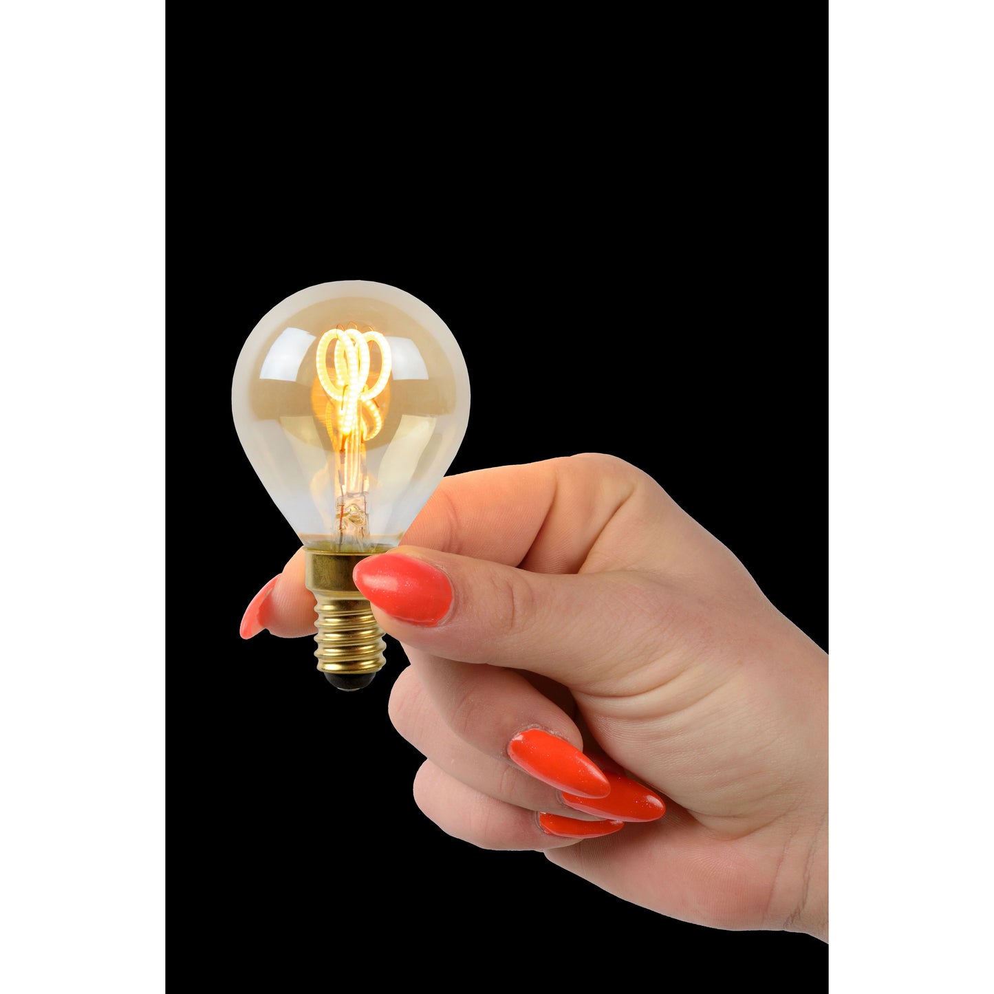 Lucide P45 - Filament bulb - Ø 4,5 cm - LED Dim. - E14 - 1x3W 2200K - Amber