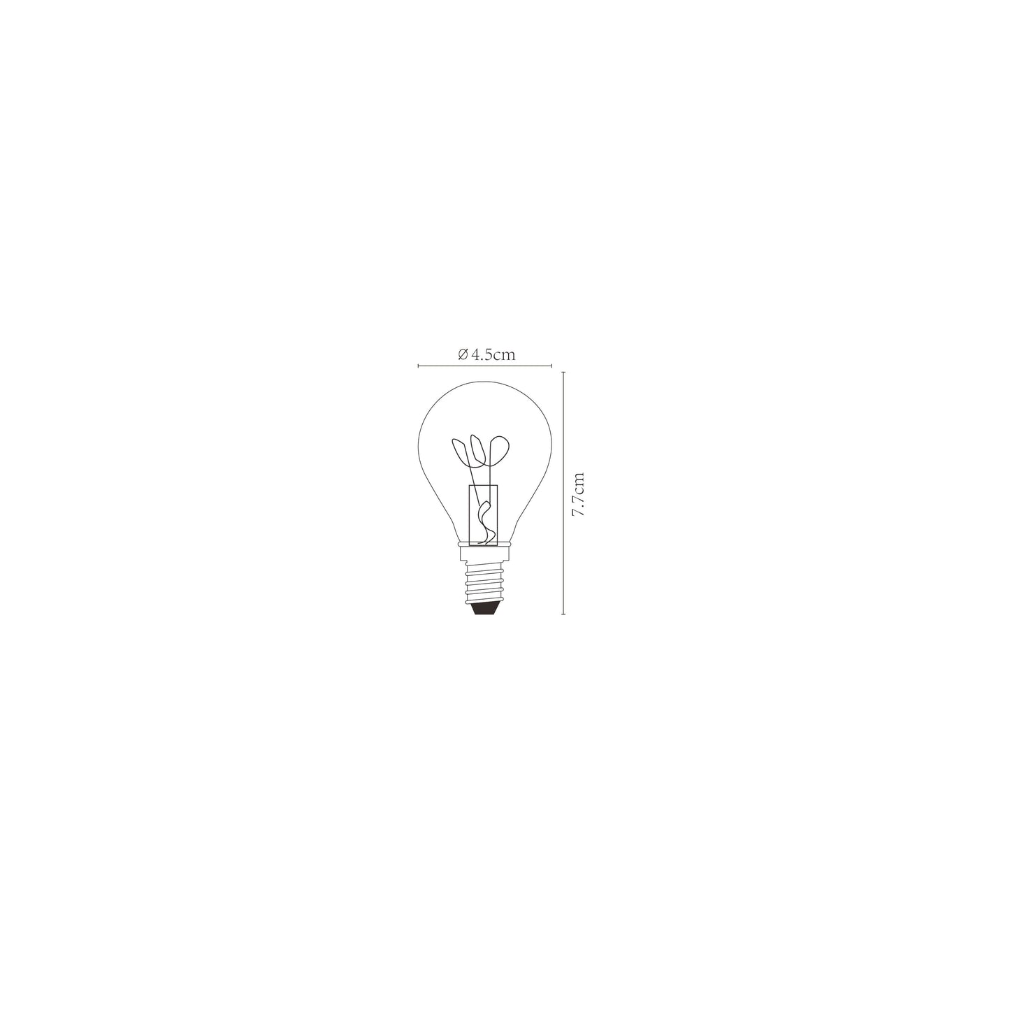 Lucide P45 - Filament bulb - Ø 4,5 cm - LED Dim. - E14 - 1x3W 2200K - Amber