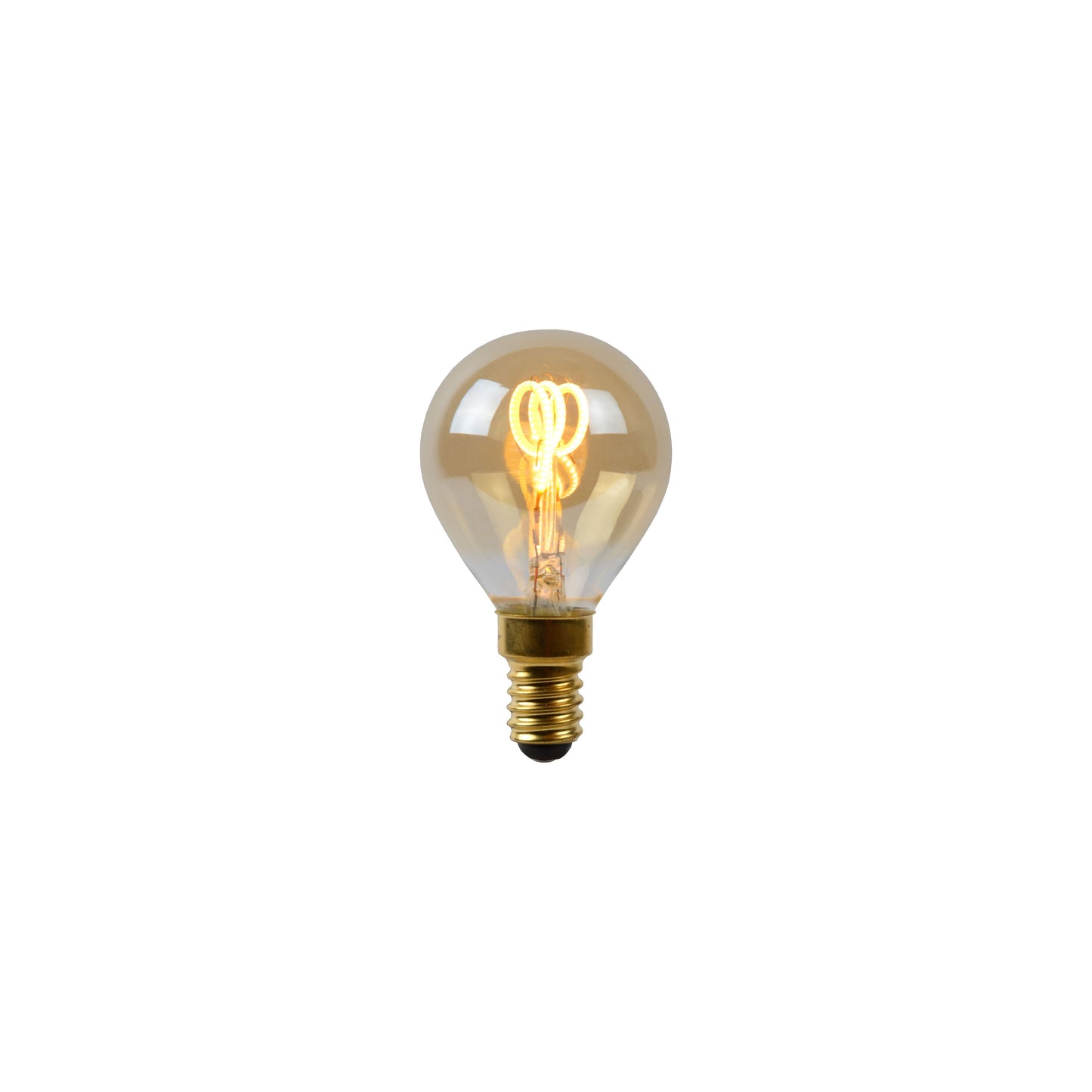 Lucide P45 - Filament bulb - Ø 4,5 cm - LED Dim. - E14 - 1x3W 2200K - Amber