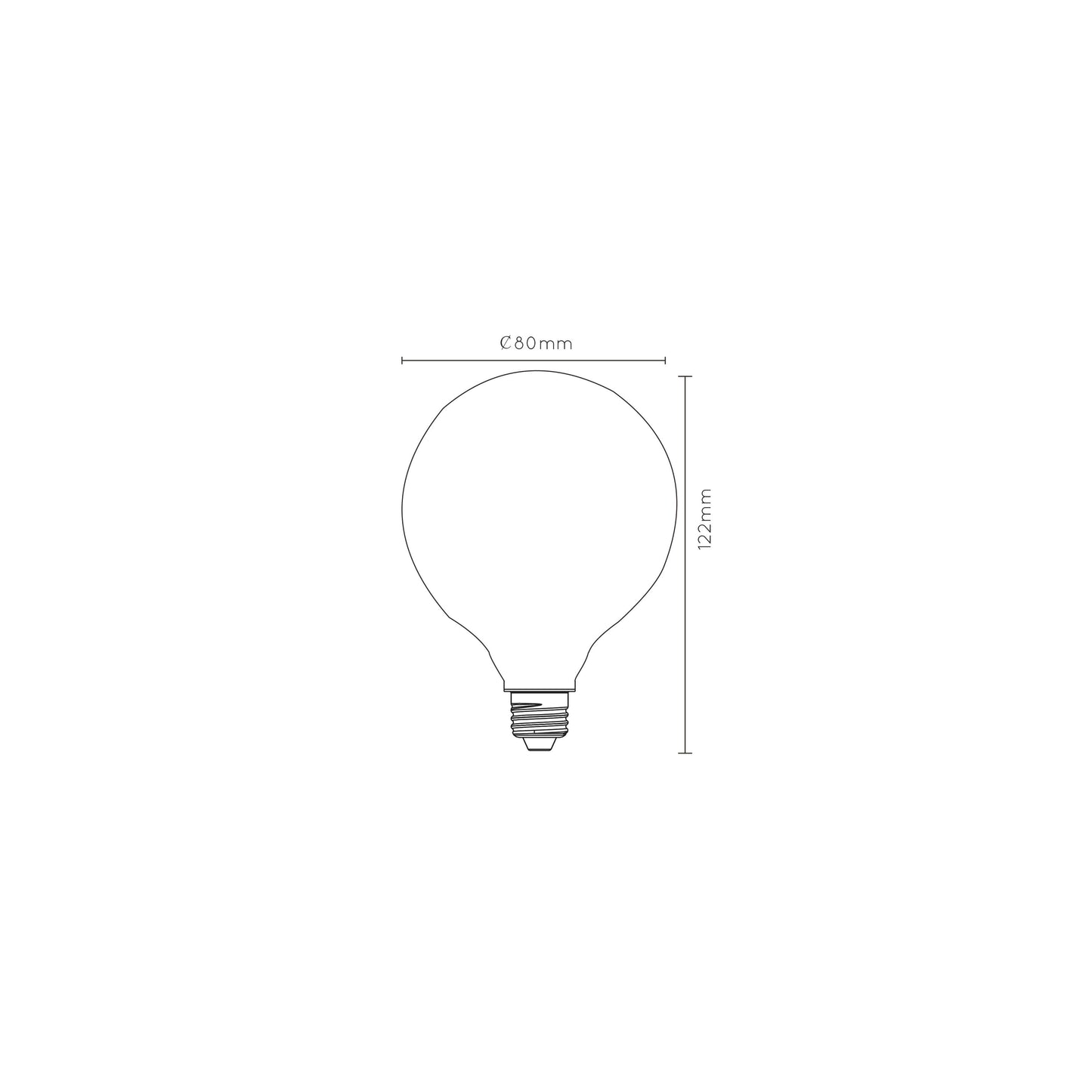 Lucide G80 - Filament bulb - Ø 8 cm - LED Dim. - E27 - 1x4,9W 2700K - Opal