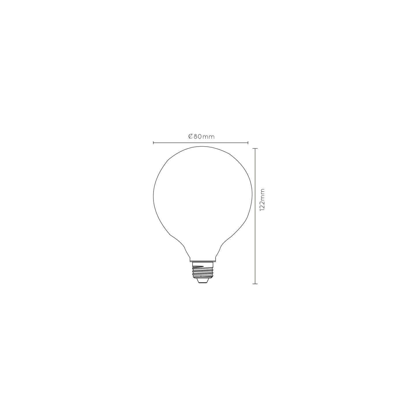 Lucide G80 - Filament bulb - Ø 8 cm - LED Dim. - E27 - 1x8W 2700K - 3 StepDim - Opal