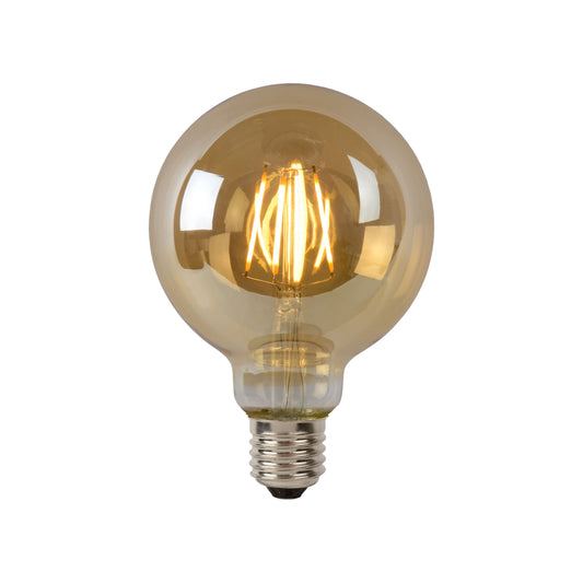 Lucide G95 - Filament bulb - Ø 9,5 cm - LED Dim. - E27 - 1x5W 2700K - Amber