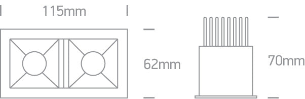 Medium Shop Square Boxes Aluminium + steel