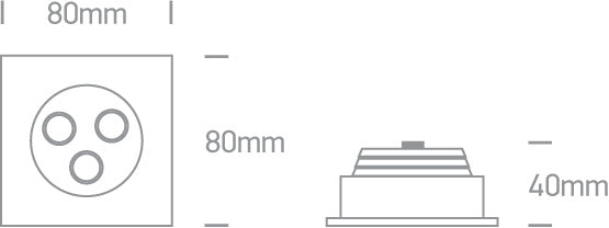 The 3x1W Square Spots Aluminium
