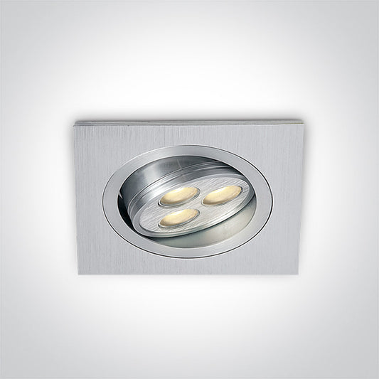 The 3x1W Square Spots Aluminium