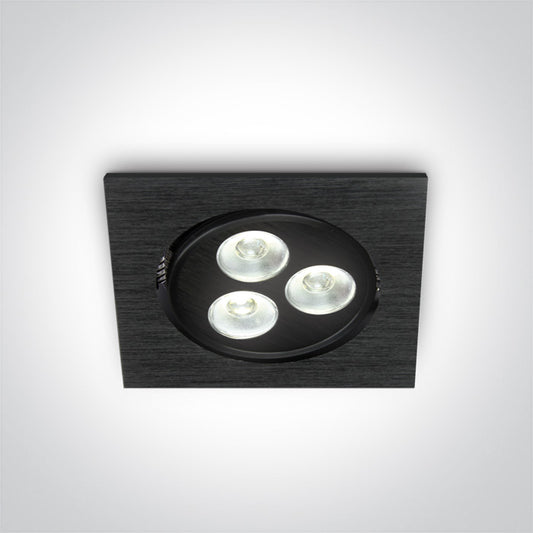 The 3x1W Square Spots Aluminium