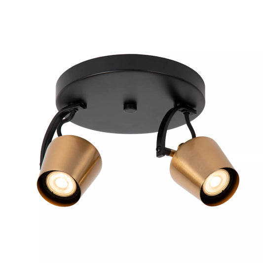 Lucide EMILE - Ceiling spotlight - Ø 20 cm - 2xGU10 - Matt Gold / Brass