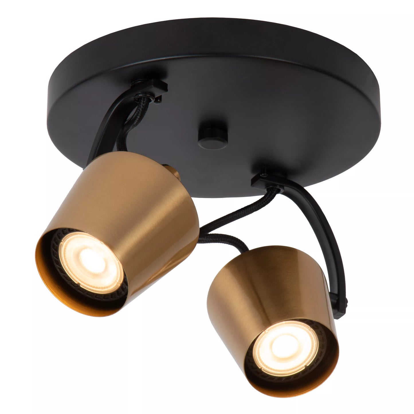 Lucide EMILE - Ceiling spotlight - Ø 20 cm - 2xGU10 - Matt Gold / Brass