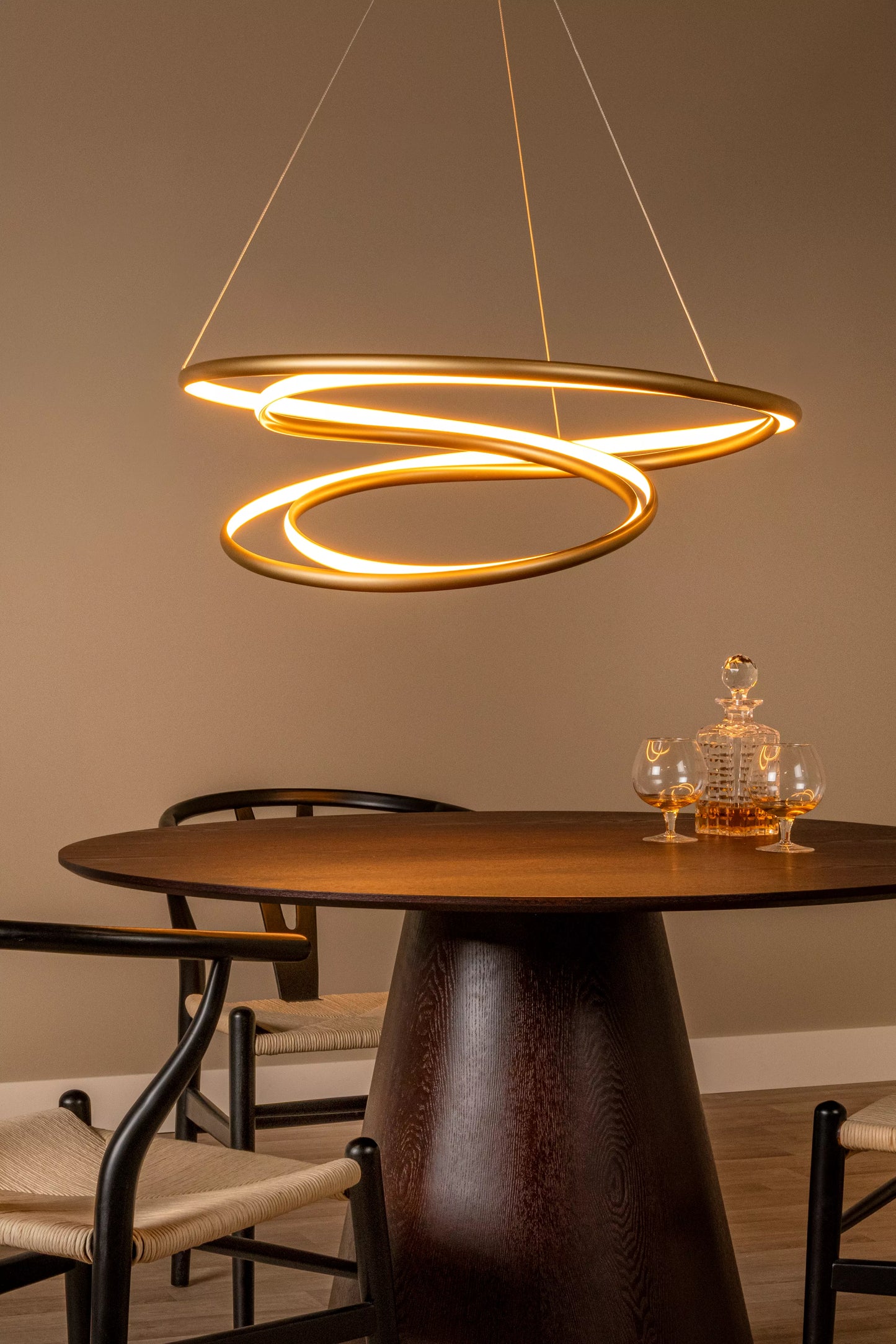 Lucide SARDANA - Pendant light - Ø 80 cm - LED Dim. - 1x74W 2700K - Matt Gold / Brass | Premium