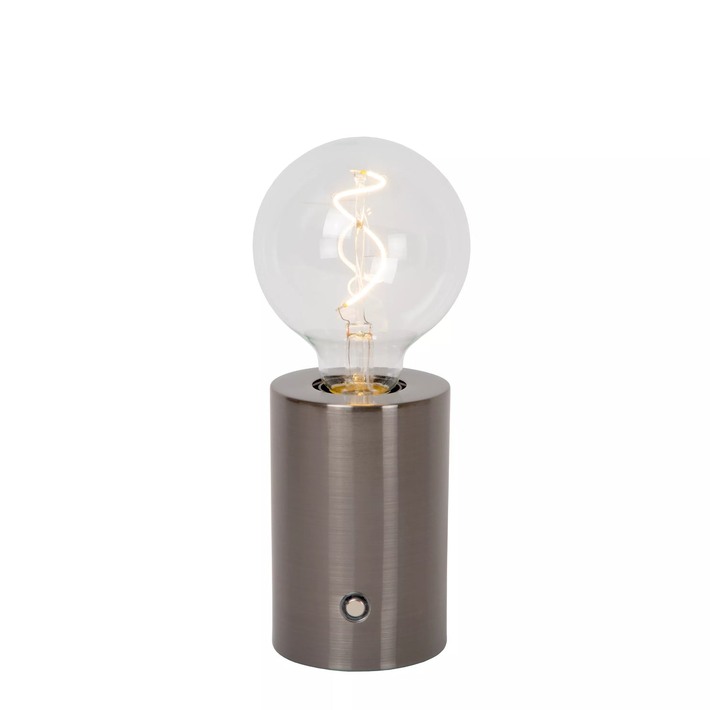 Lucide VIVO - Rechargeable Table lamp - Battery pack - Ø 8 cm - LED Dim. - E27 - 1x1W 2700K - Satin Gun Metal