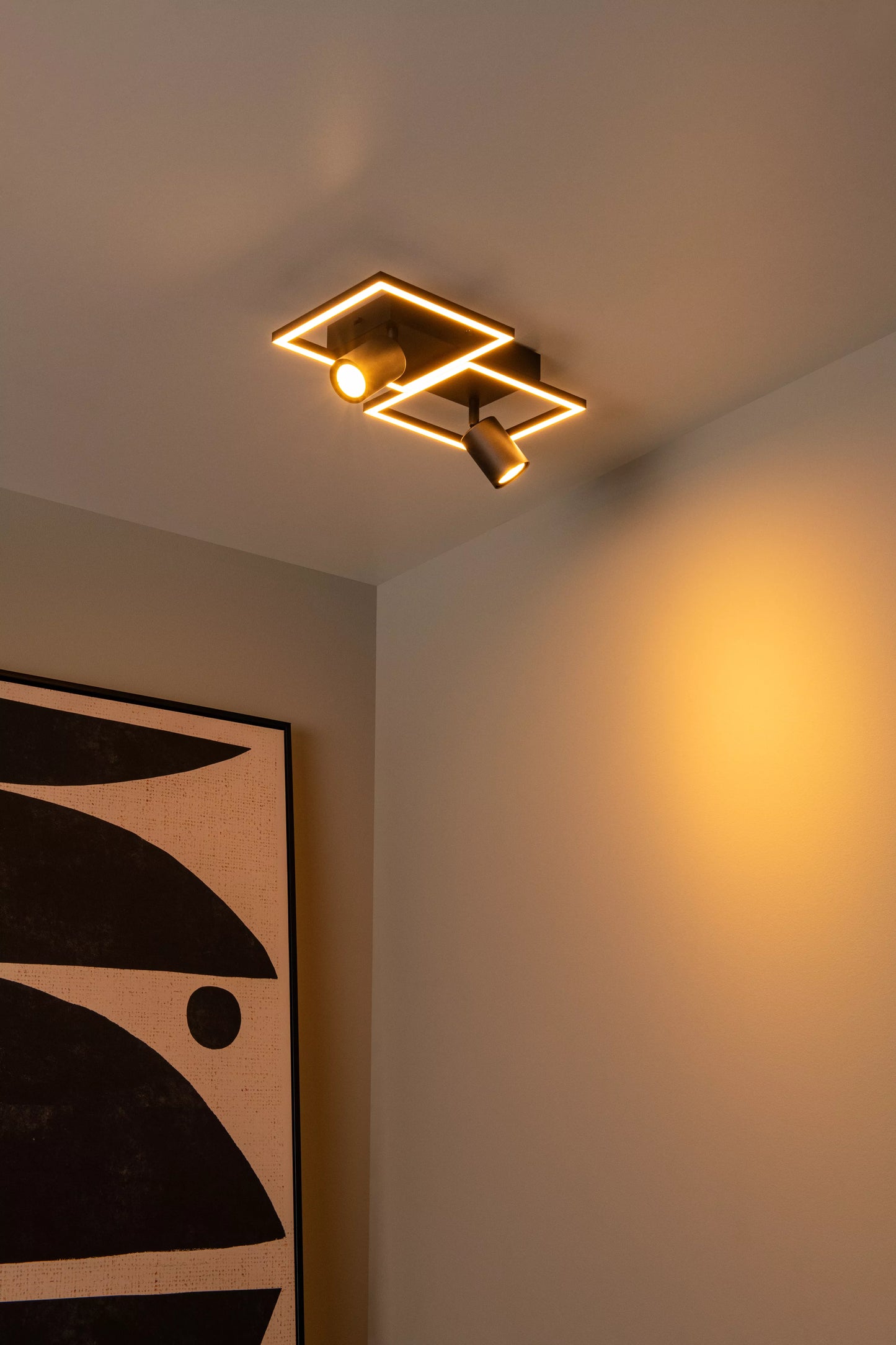 Lucide ARIANNE - Flush ceiling light - LED - 2xGU10- CCT - Black