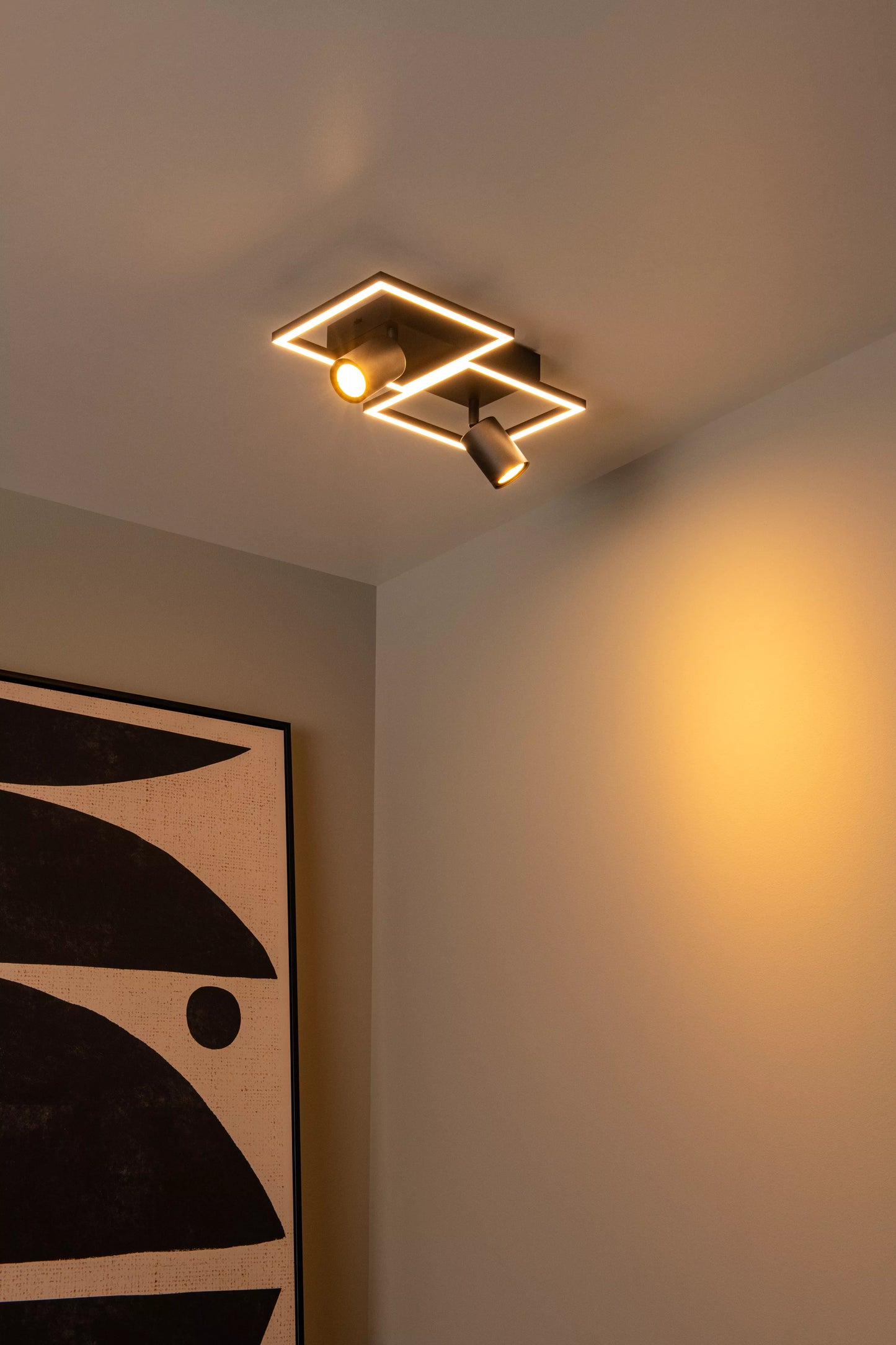 Lucide ARIANNE - Flush ceiling light - LED - 2xGU10- CCT - Black