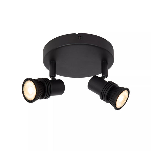 Lucide KIANTI - Ceiling spotlight - Ø 15 cm - 2xGU10 - Black