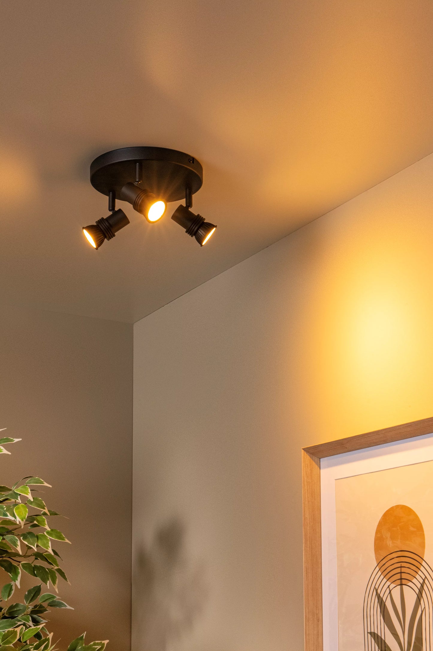 Lucide KIANTI - Ceiling spotlight - Ø 21 cm - 3xGU10 - Black