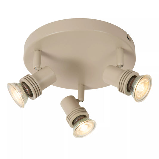 Lucide KIANTI - Ceiling spotlight - Ø 21 cm - 3xGU10 - Taupe