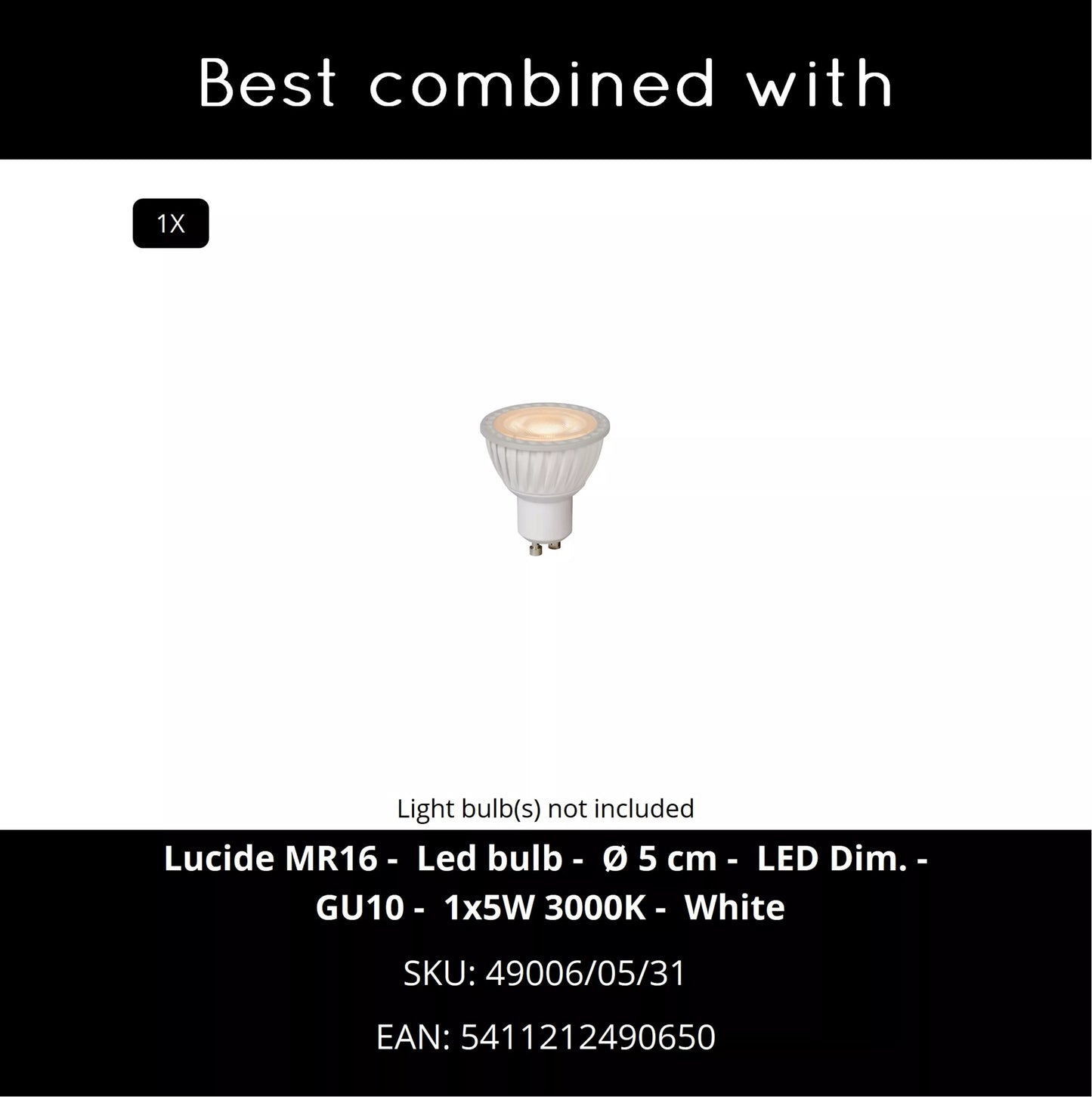 Lucide AMIGO - Ceiling spotlight - 1xGU10 - White