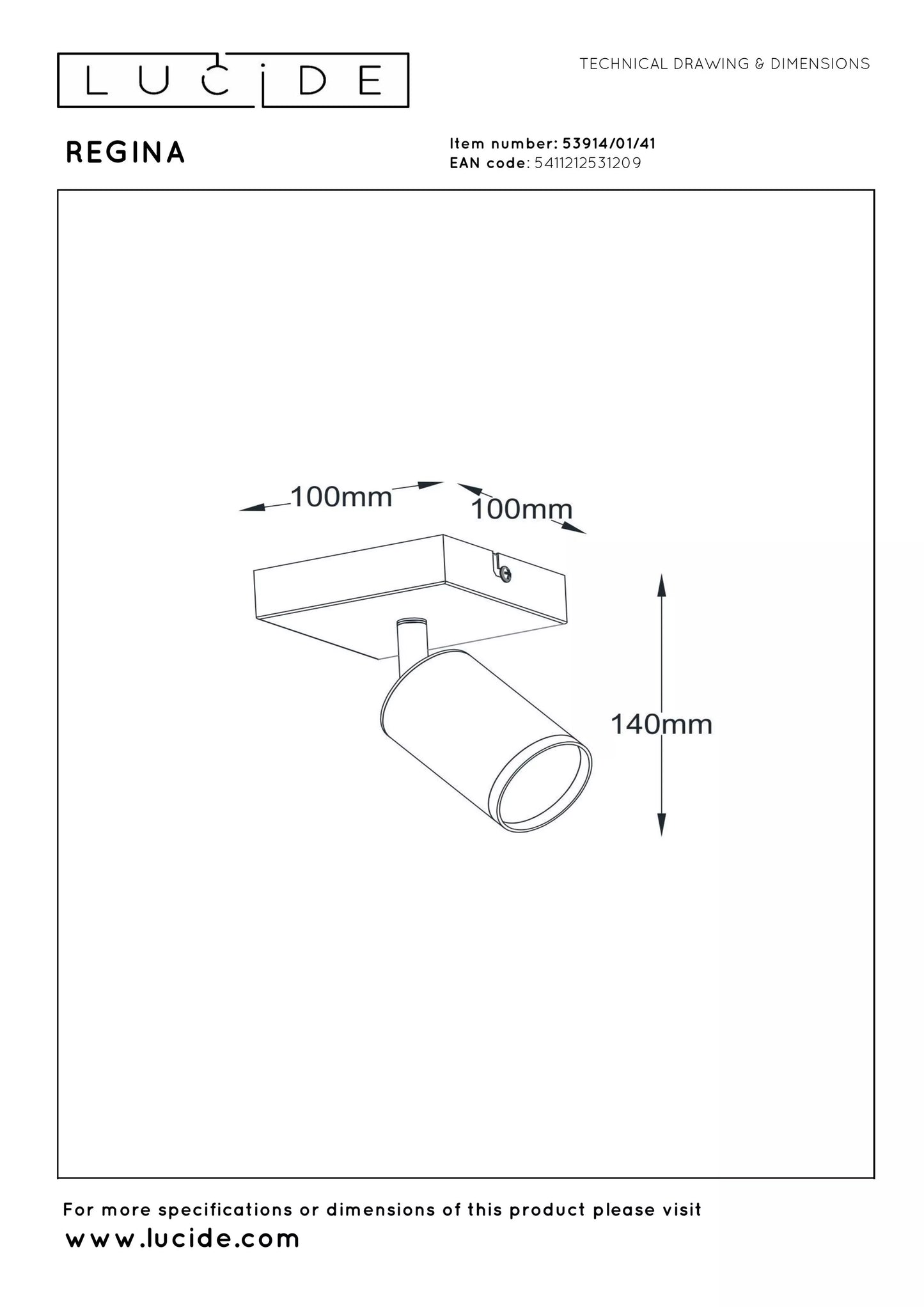 Lucide REGINA - Ceiling spotlight - 1xGU10 - Taupe | Essential