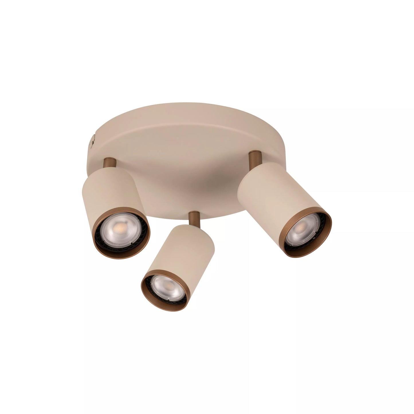 Lucide REGINA - Ceiling spotlight - Ø 21 cm - 3xGU10 - Taupe | Essential