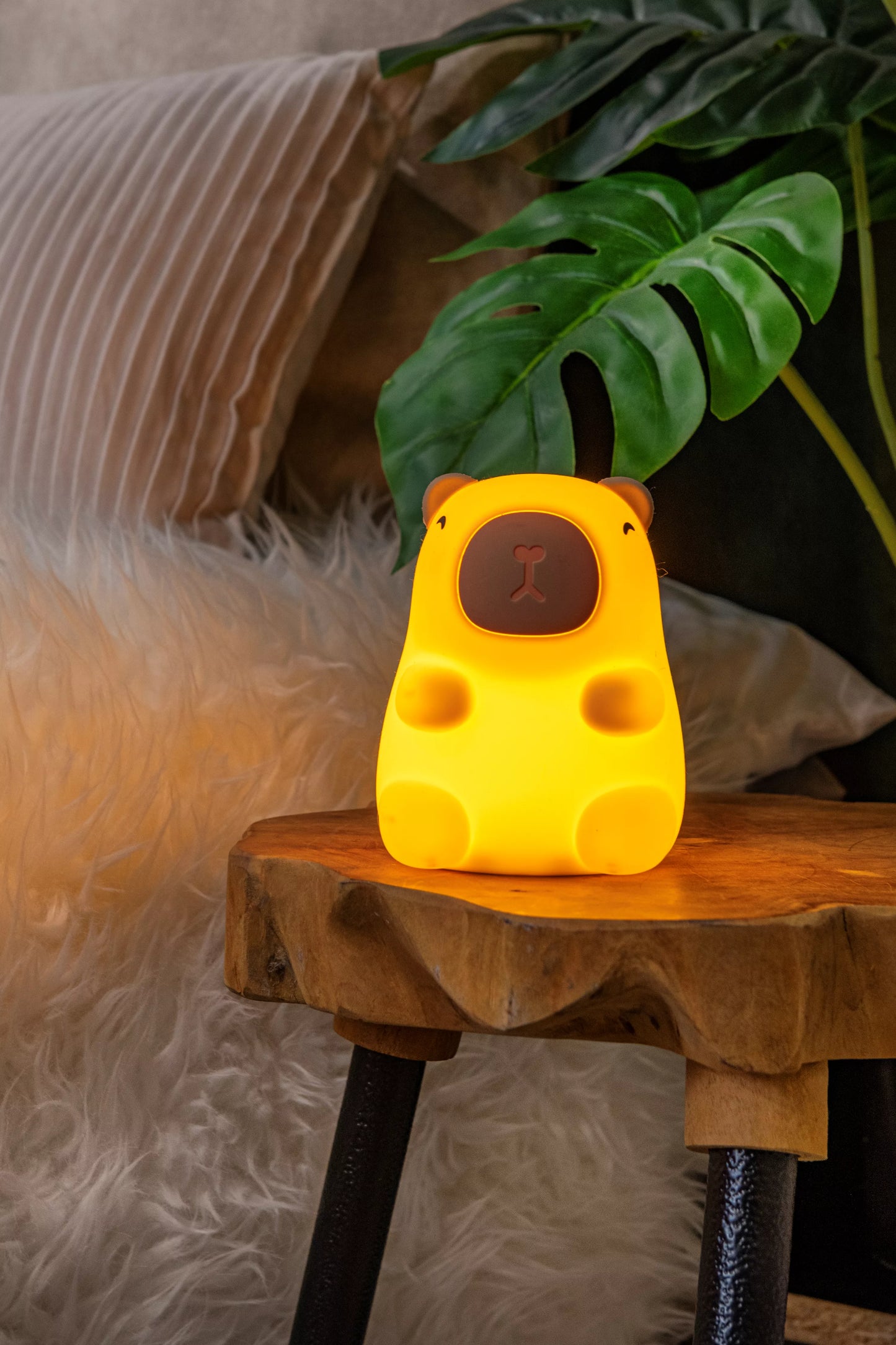 Lucide PINCHA CAPYBARA - Rechargeable Table lamp Children - Battery pack- LED 3 StepDim - 1x0,5W 2100K - Cream | Essential
