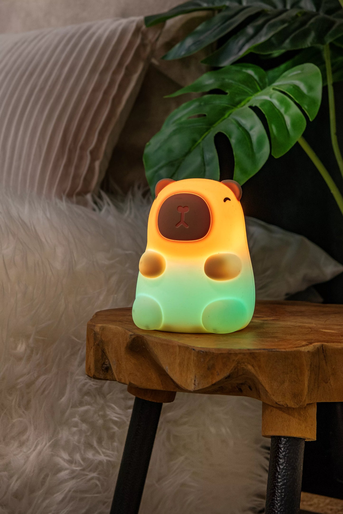 Lucide PINCHA CAPYBARA - Rechargeable Table lamp Children - Battery pack- LED 3 StepDim - 1x0,5W 2100K - Cream | Essential