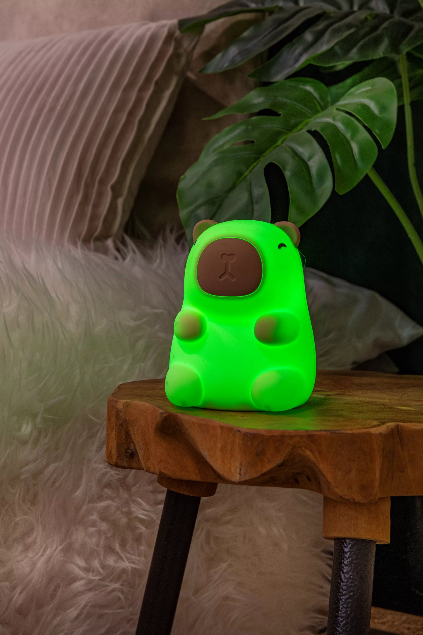 Lucide PINCHA CAPYBARA - Rechargeable Table lamp Children - Battery pack- LED 3 StepDim - 1x0,5W 2100K - Cream | Essential