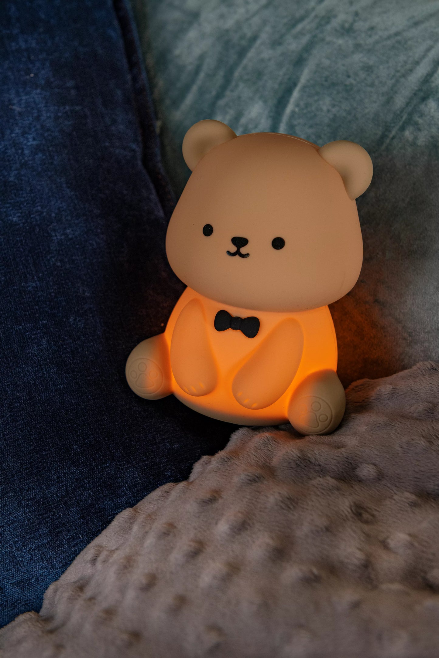 Lucide PINCHA BEAR - Rechargeable Table lamp Children - Battery pack- LED 3 StepDim - 1x0,5W 2100K - Rgb - Brown | Essential
