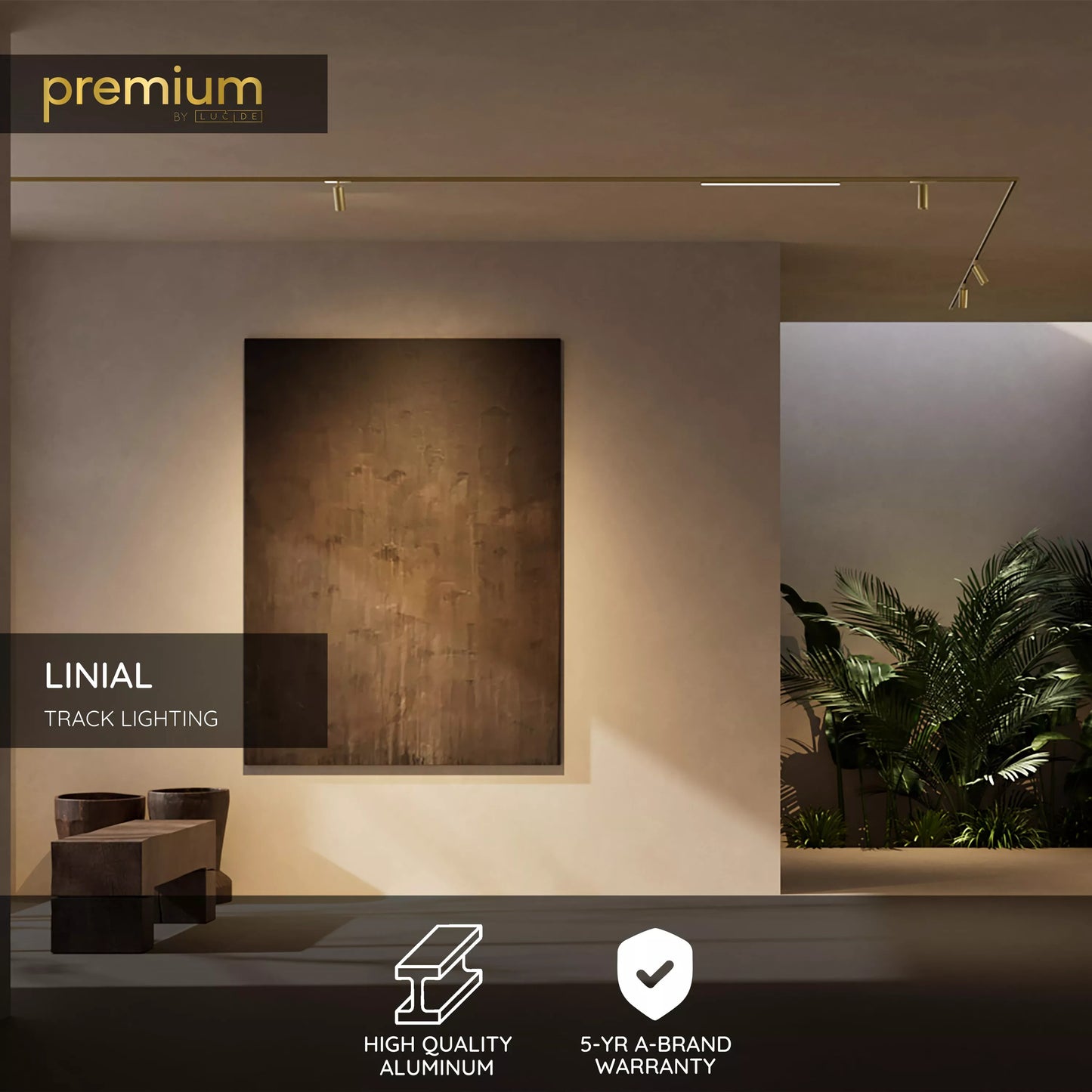 Lucide Premium LINIAL -Corner Vertical - 1-Circuit lighting system - Smart - 48V Track - Champagne