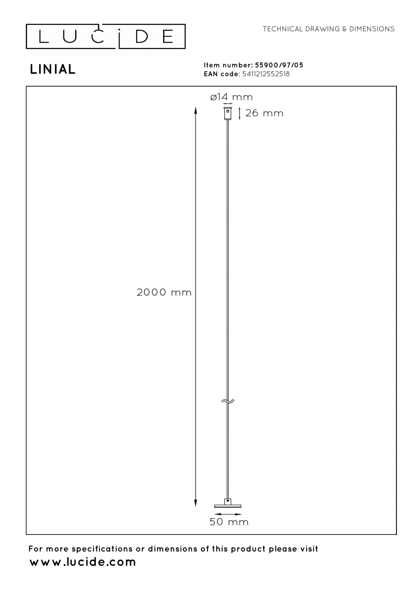 Lucide Premium LINIAL Suspension cable - 1-Circuit lighting system - Smart - 48V Track - Champagne