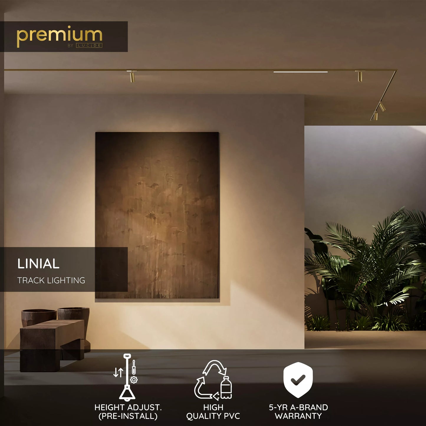 Lucide Premium LINIAL Suspension cable - 1-Circuit lighting system - Smart - 48V Track - Champagne
