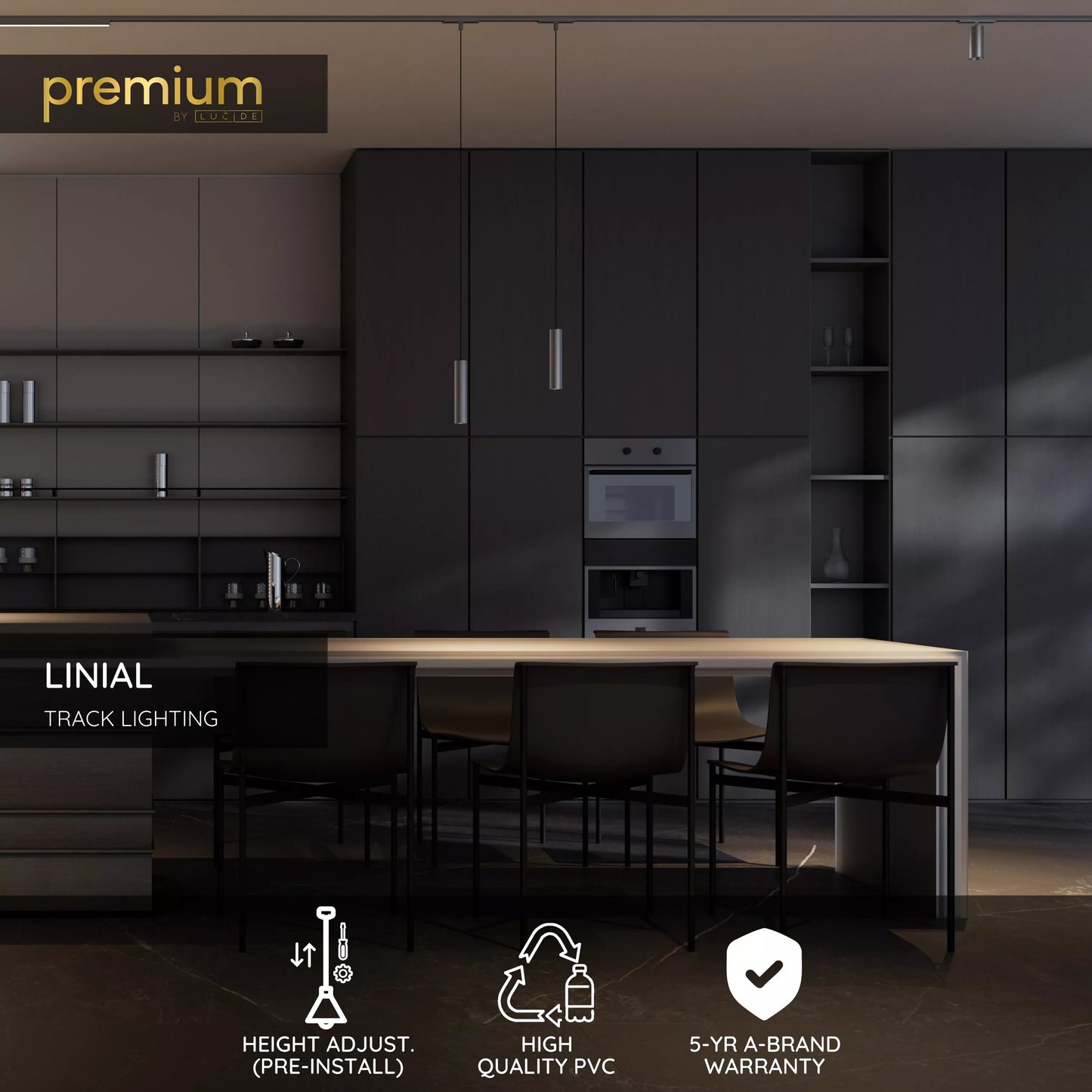 Lucide Premium LINIAL Suspension cable - 1-Circuit lighting system - Smart - 48V Track - Satin Gun Metal