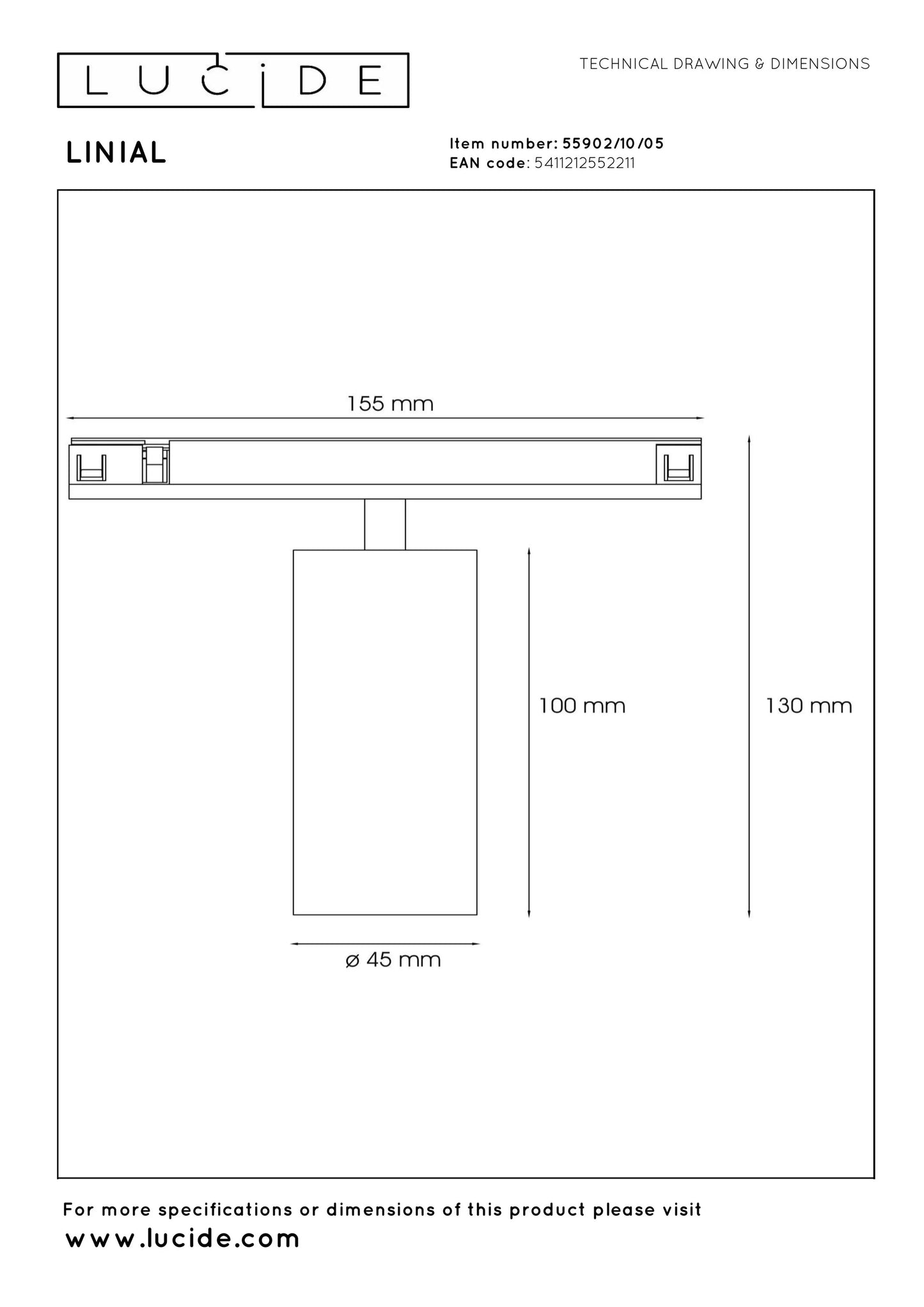 Lucide Premium LINIAL MOX - 1-Circuit lighting system/ Smart Rail Lighting - Smart - 48V Track - 1xLED -Champagne