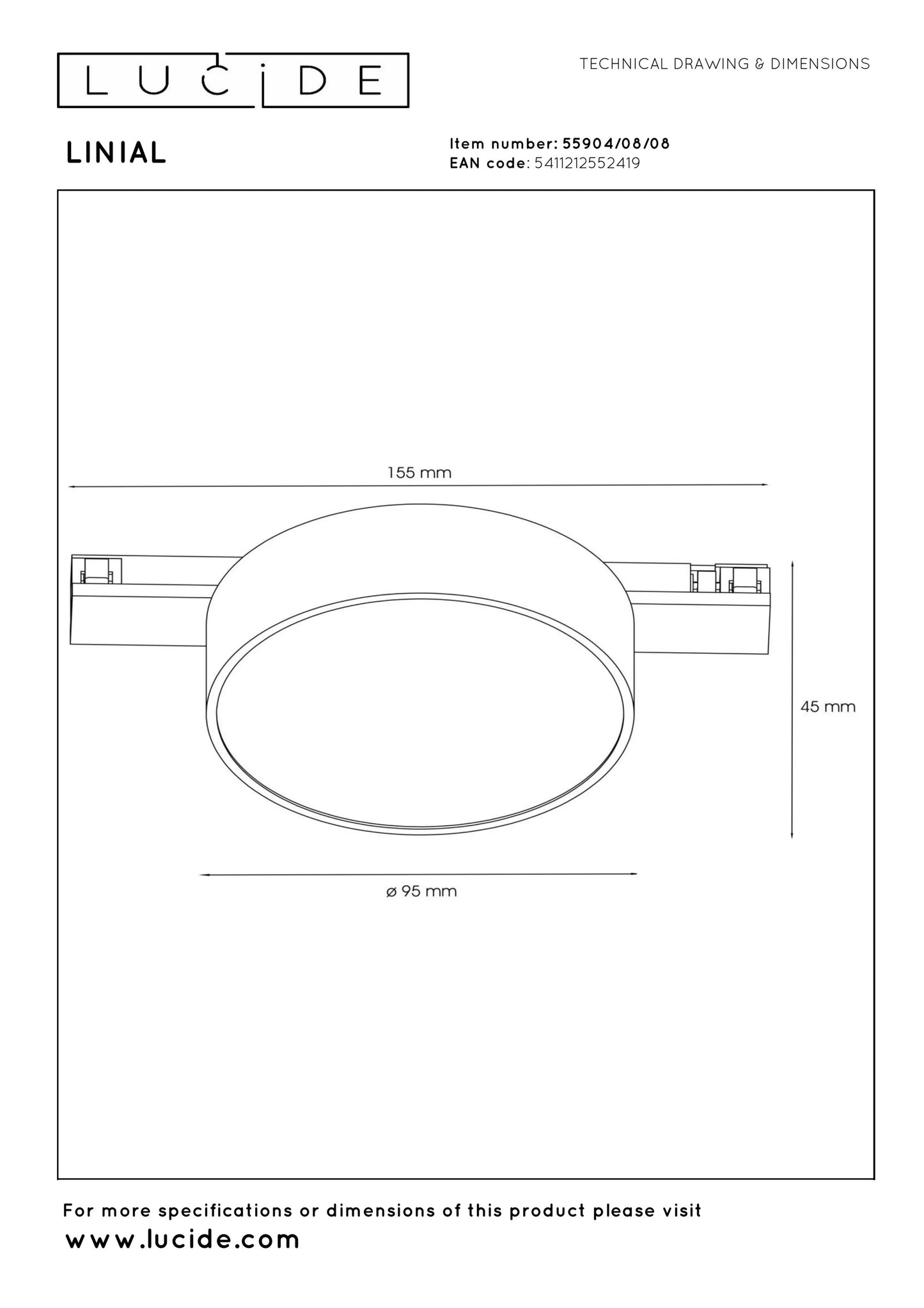 Lucide Premium LINIAL FIXXT - 1-Circuit lighting system/ Smart Rail Lighting - Smart - 48V Track - 1xLED - Satin Gun Metal