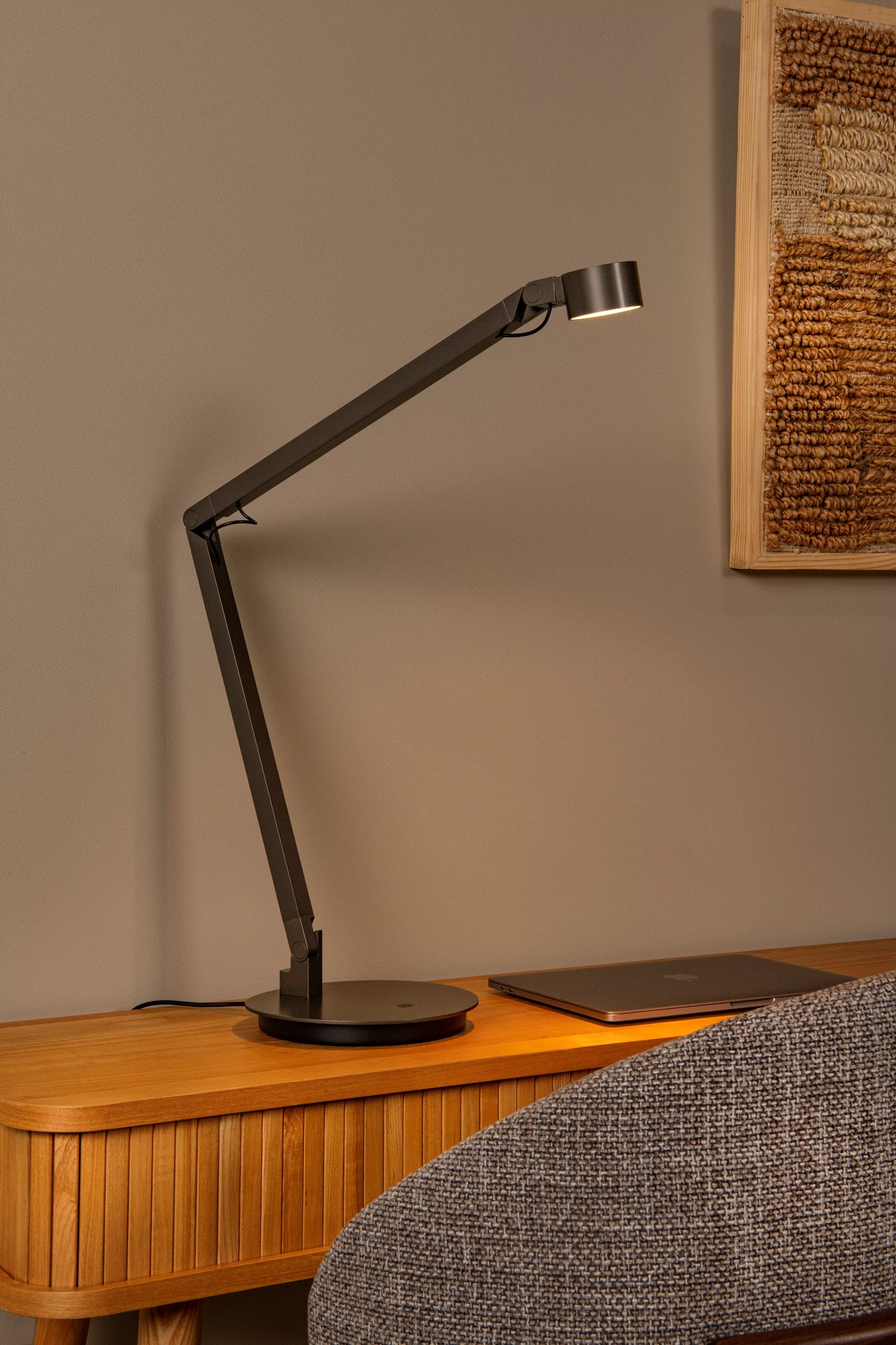 Lucide OGDEN - Desk lamp- LED 3 StepDim - 1x7W 3000K - Grey iron | Premium