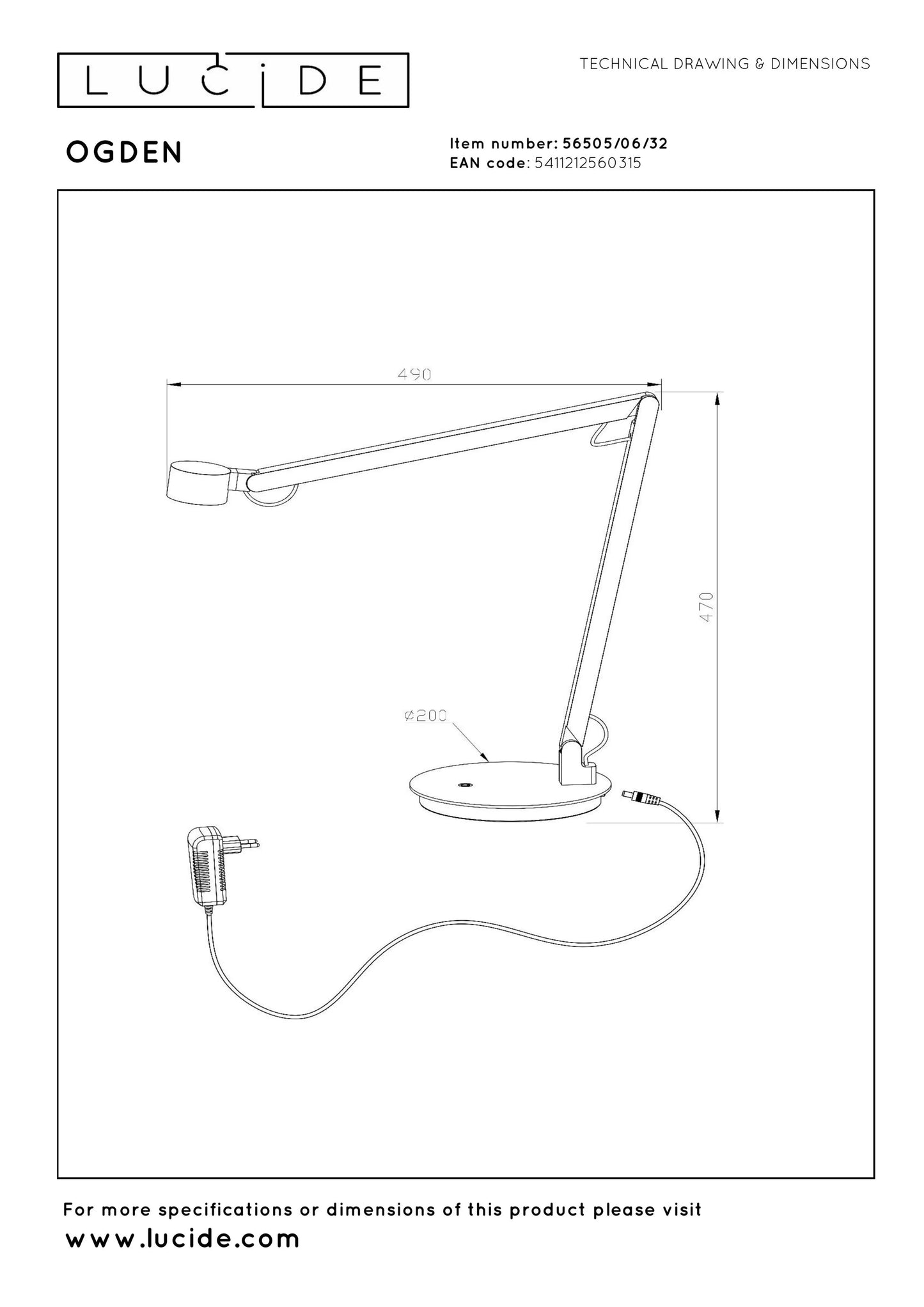 Lucide OGDEN - Desk lamp- LED 3 StepDim - 1x7W 3000K - Red | Premium