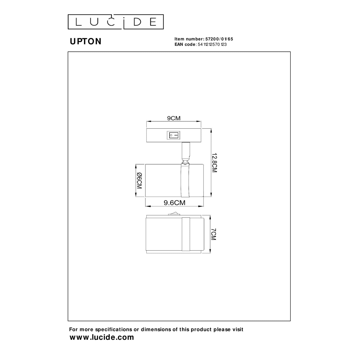 Lucide UPTON - Wall light - 1xGU10 - Smoke Grey