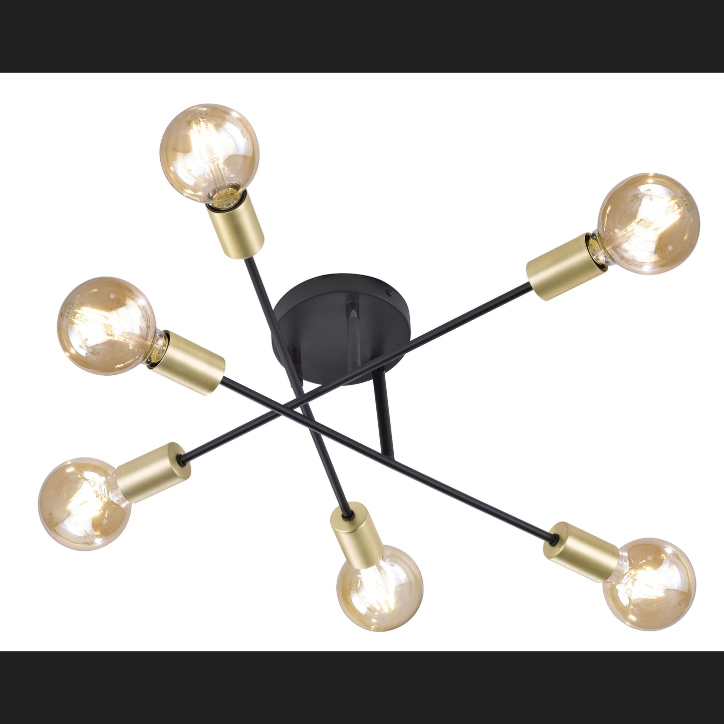 Cross  - Ceiling lamp - Black Matt - Trio