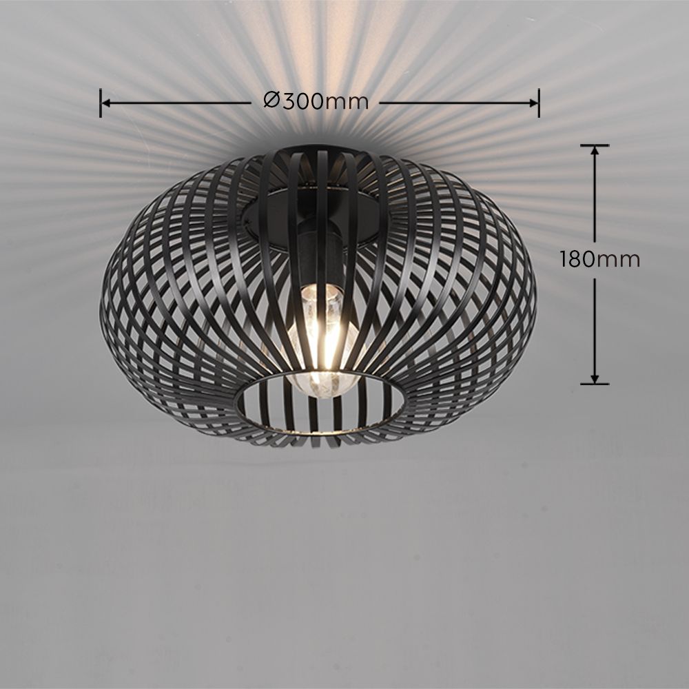 Johann  - Ceiling lamp - Black Matt - Trio