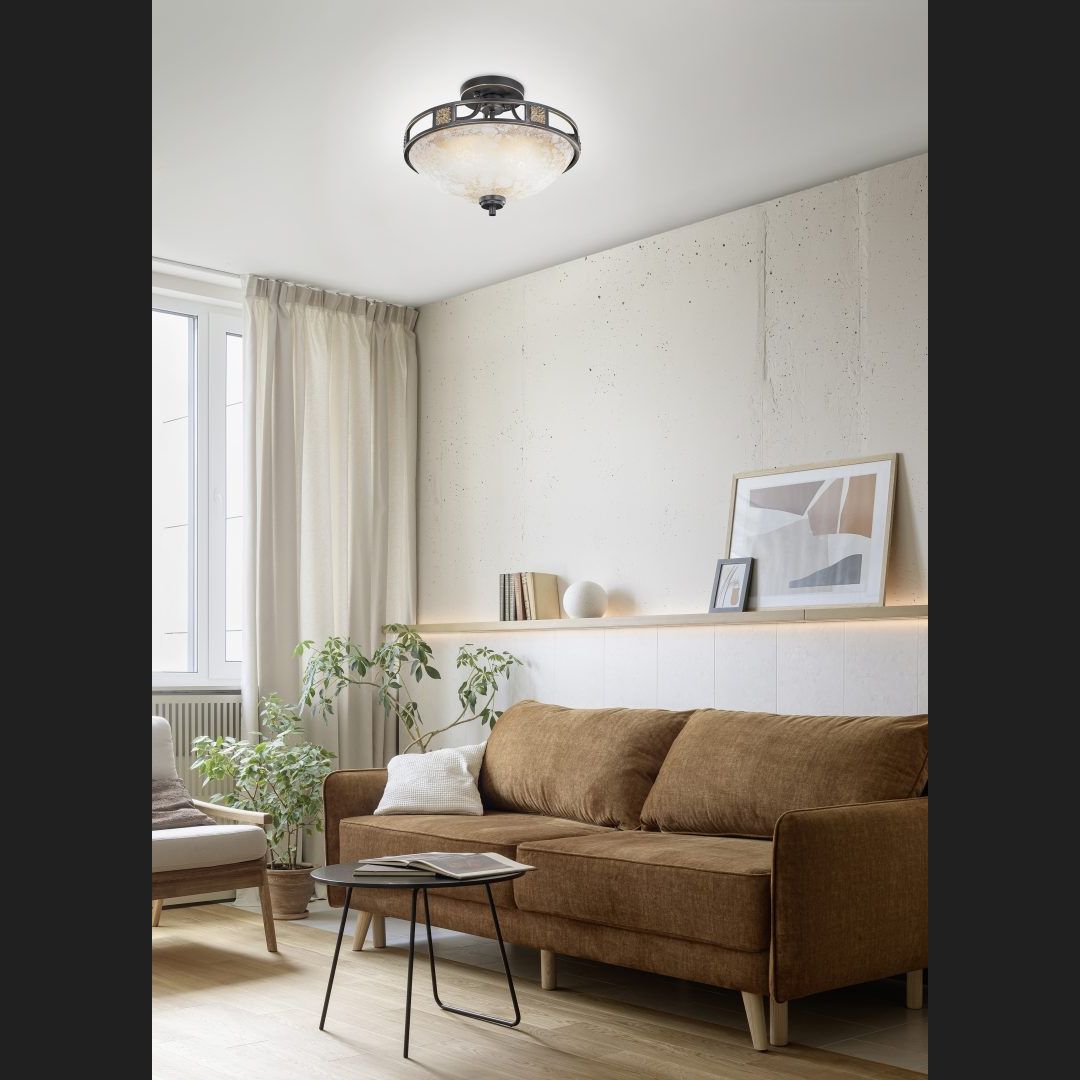 Quinta  - Ceiling lamp - Alabaster Coloured - Trio